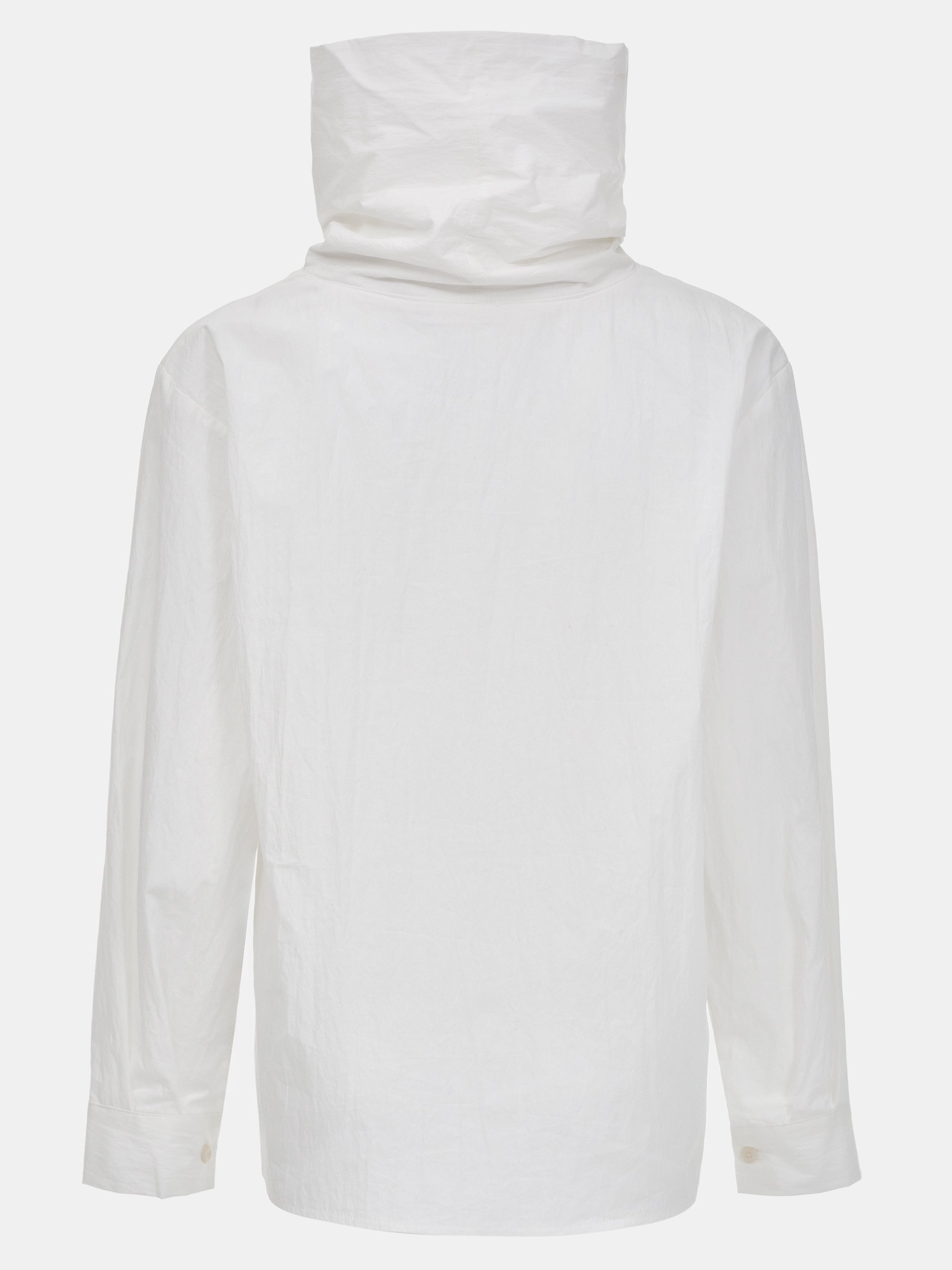 High-Neck Cotton Top, White
