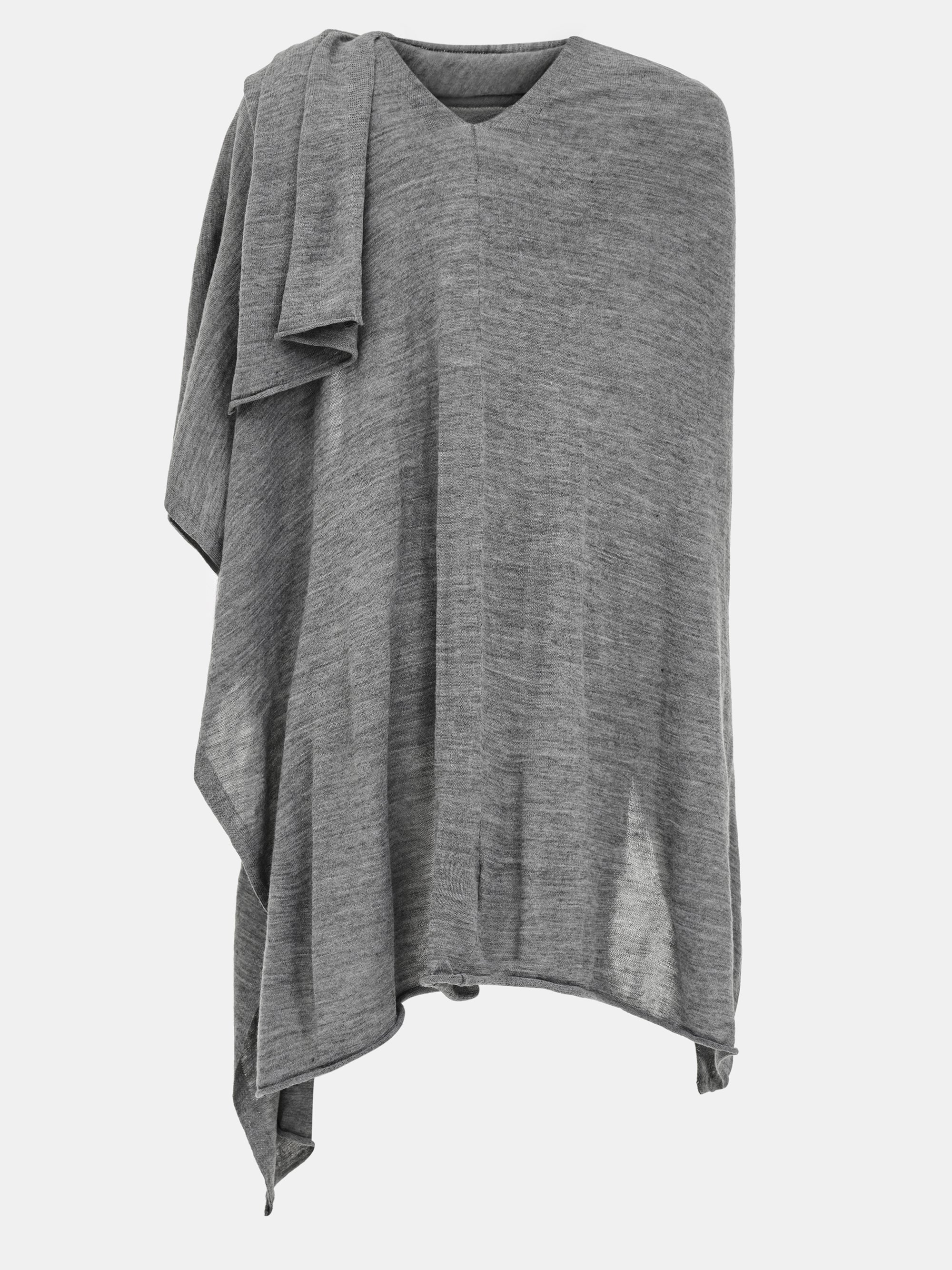 Wool-Blend Knit Shawl, Grey