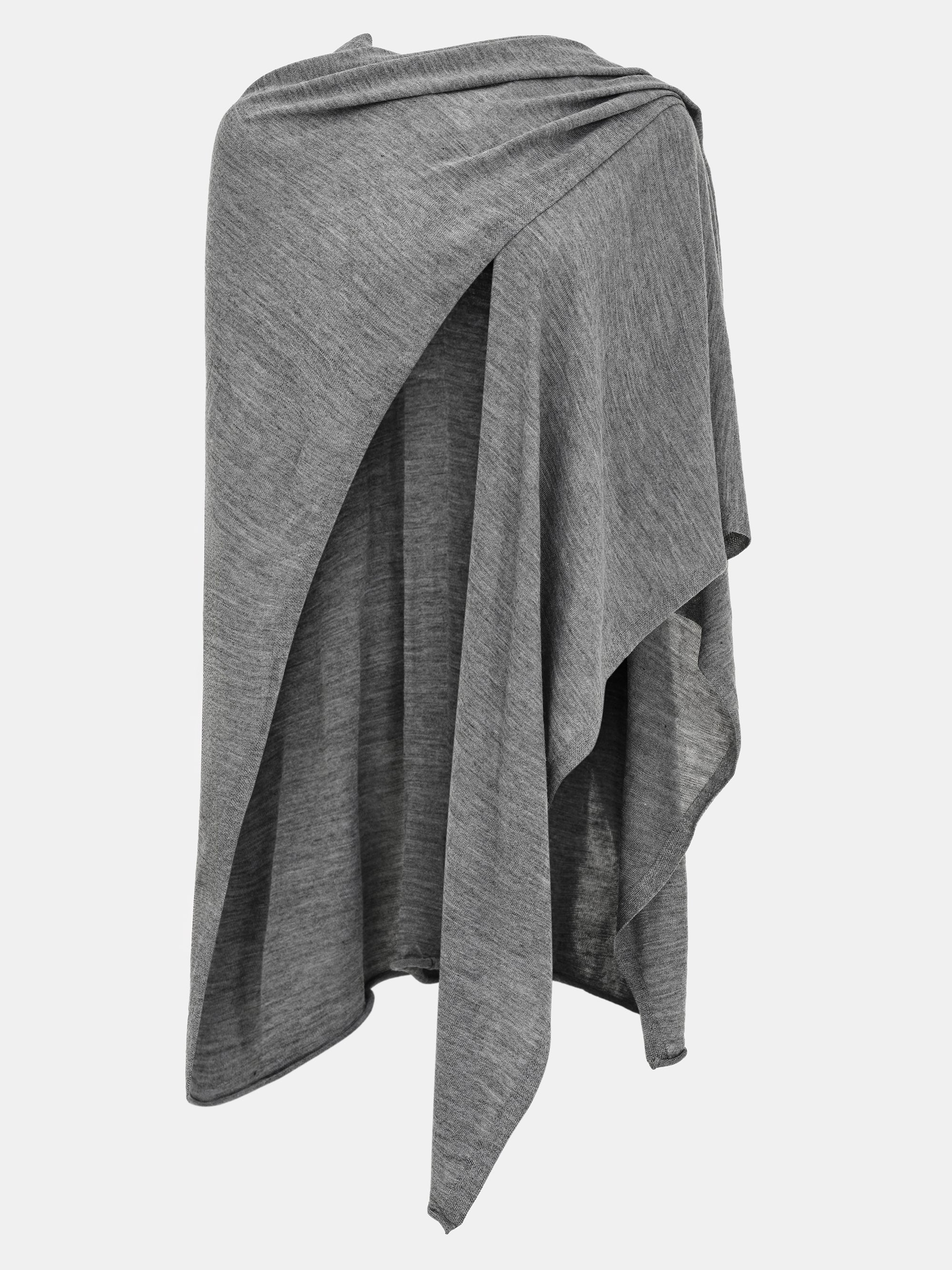 Wool-Blend Knit Shawl, Grey