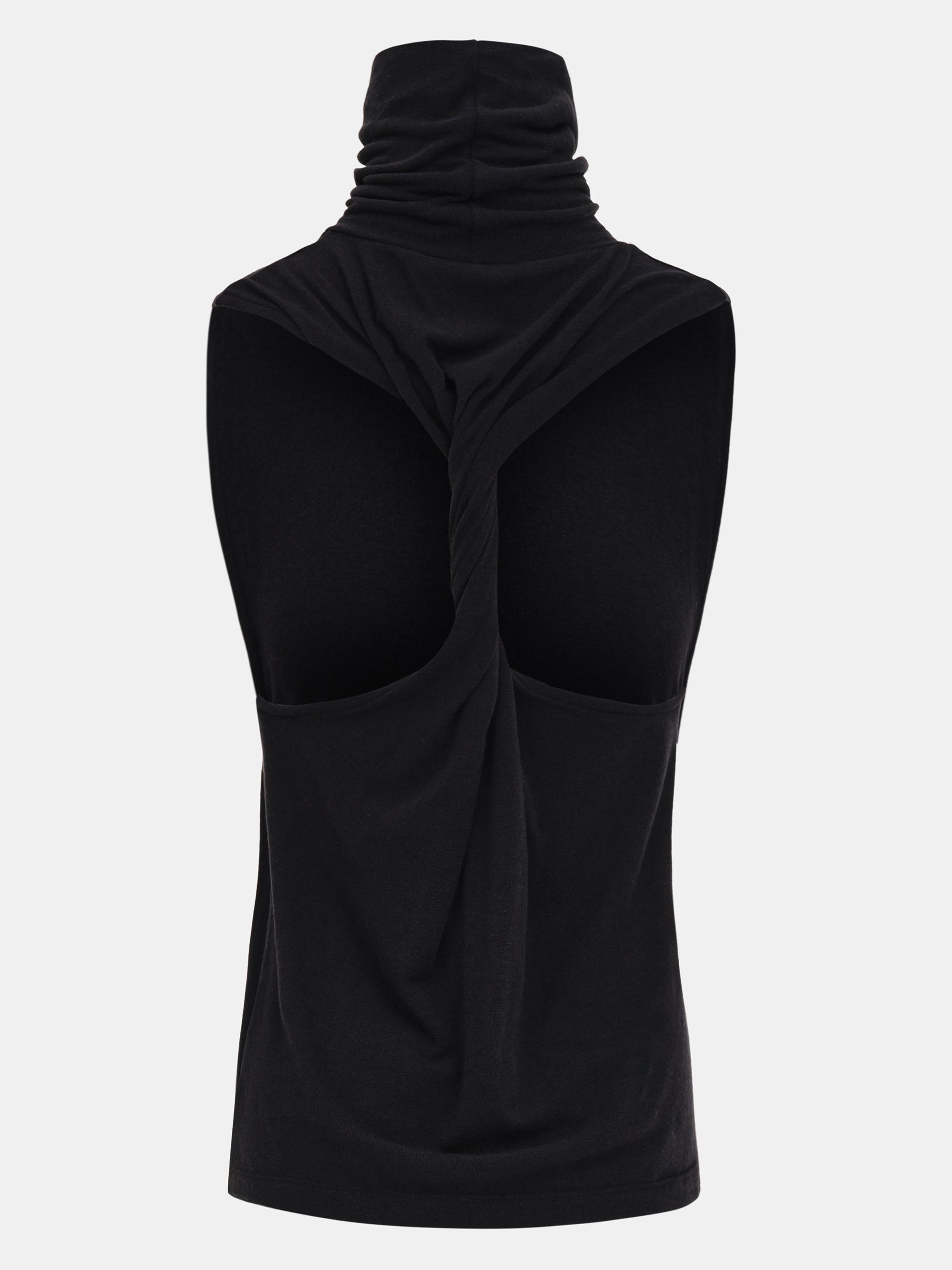 Twist Back Roll Neck Top, Black