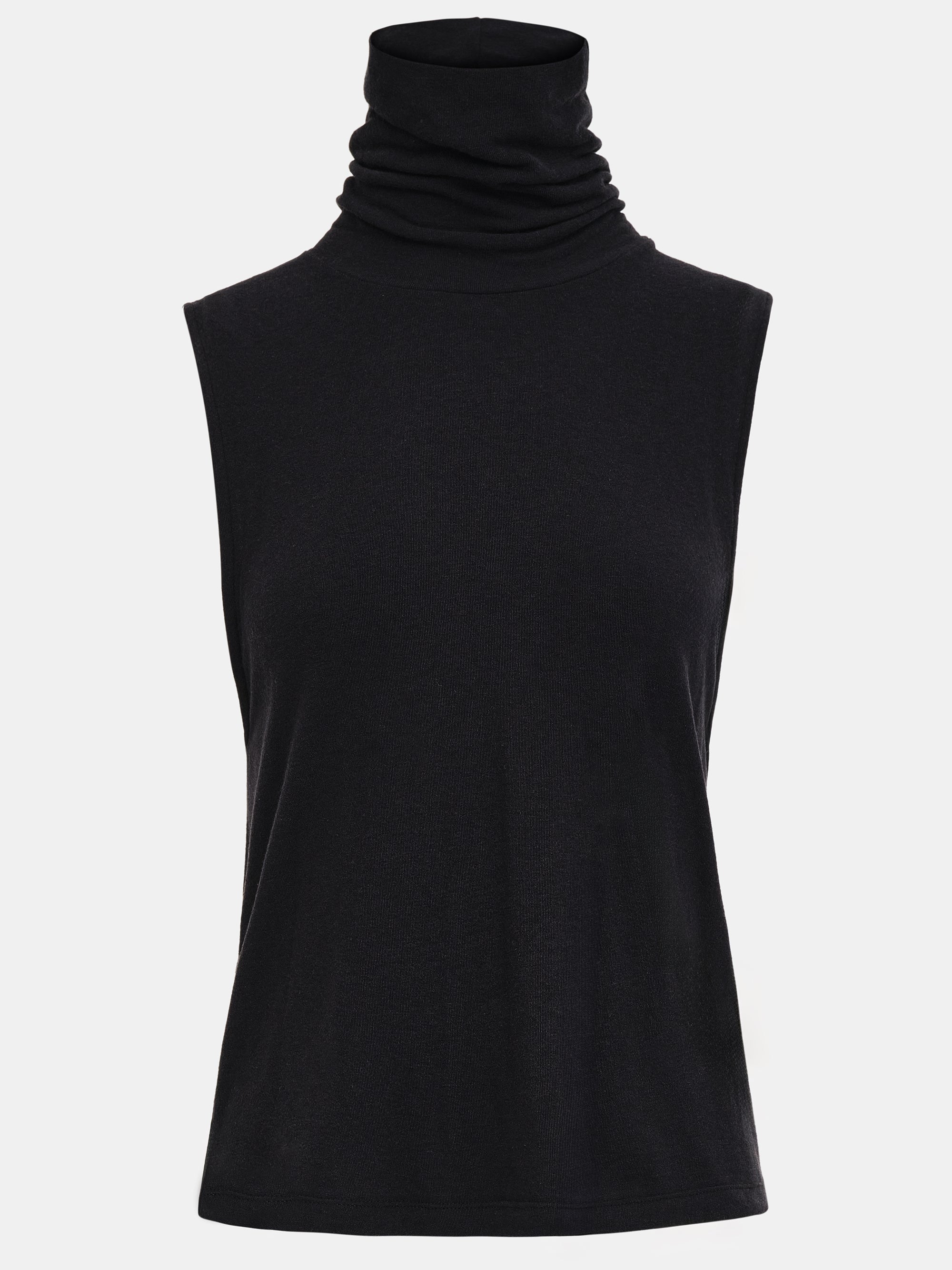 Twist Back Roll Neck Top, Black