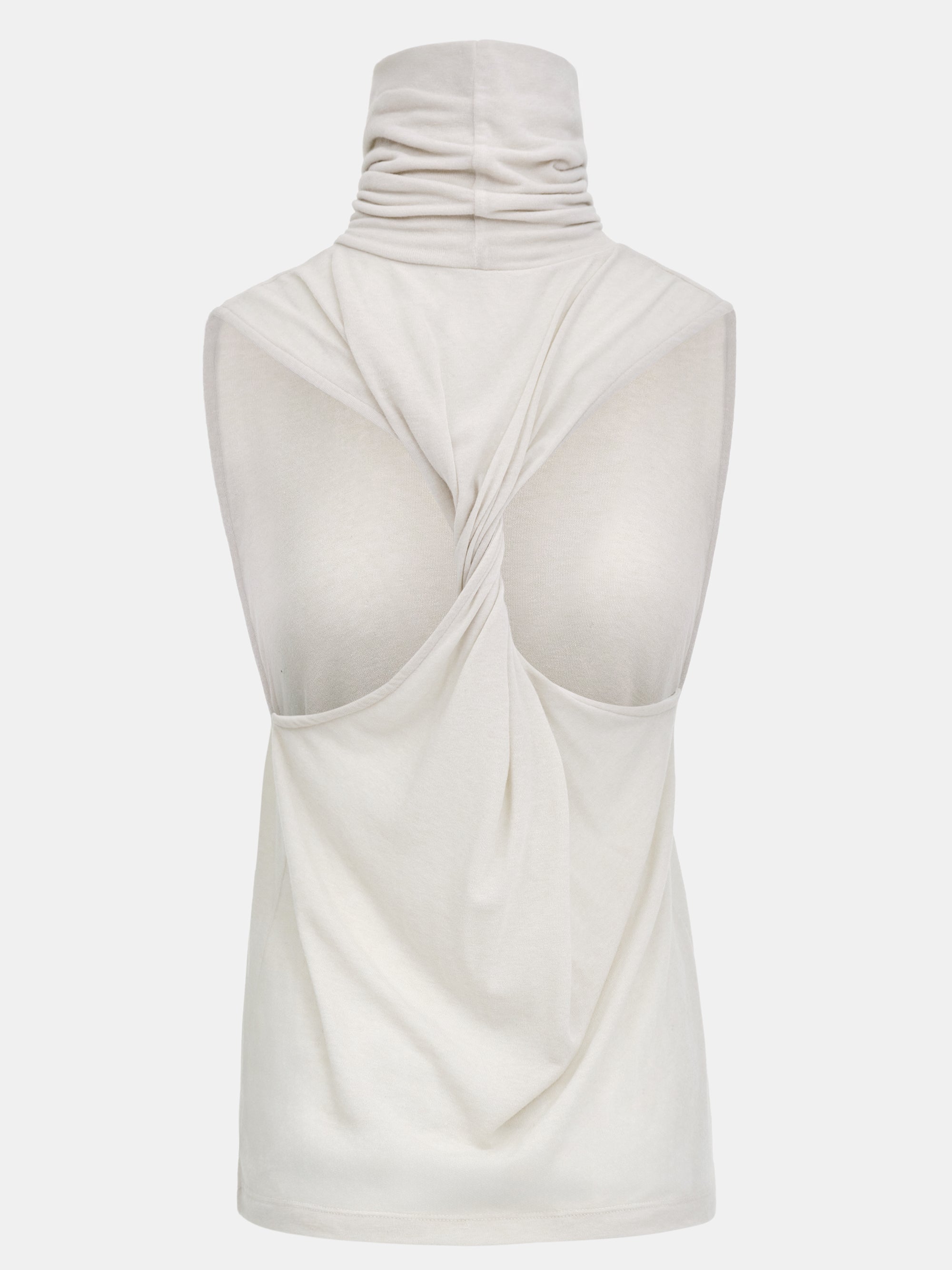 Twist Back Roll Neck Top, Ivory