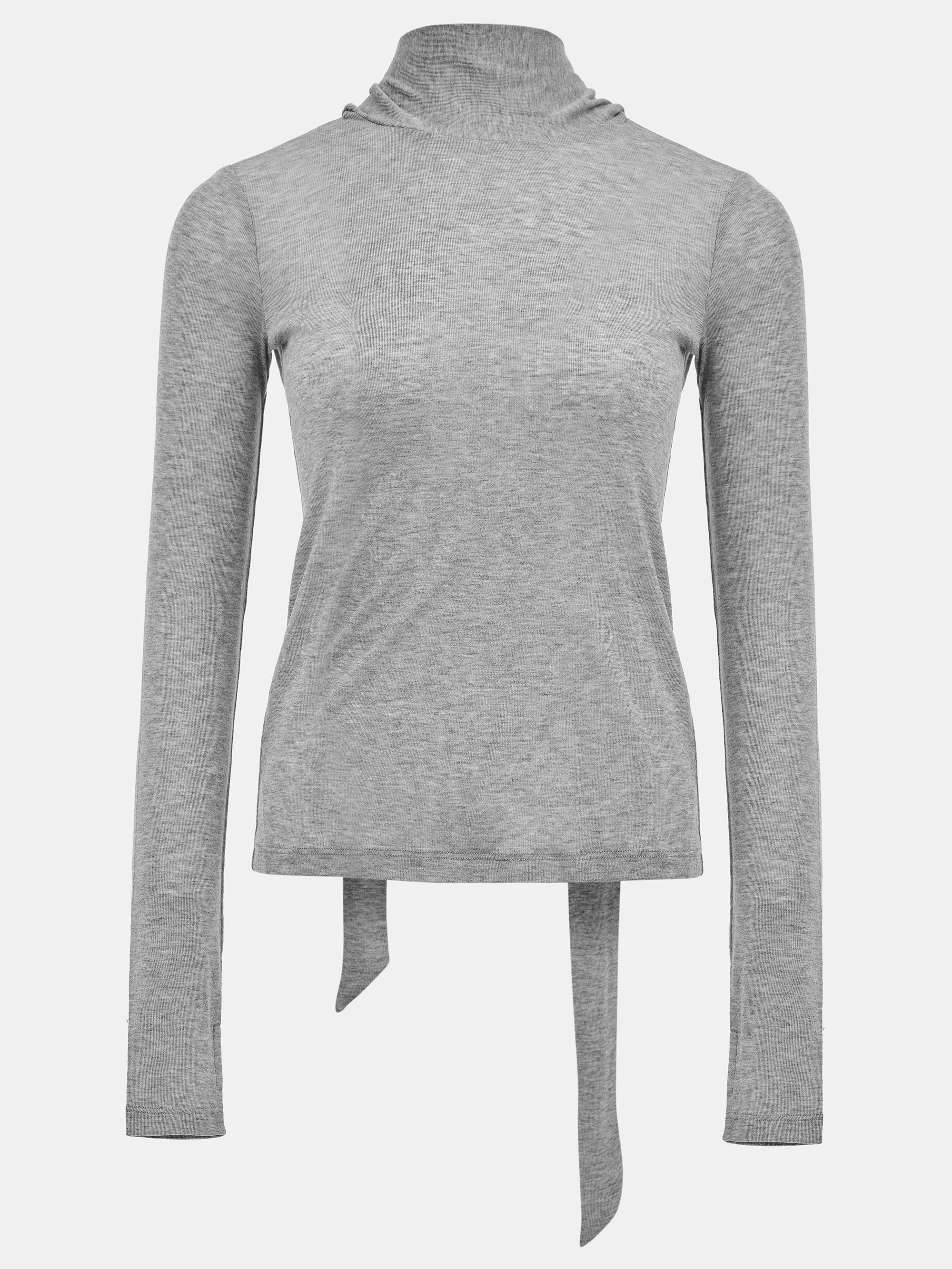 Tencel-Blend Tie Tee, Grey