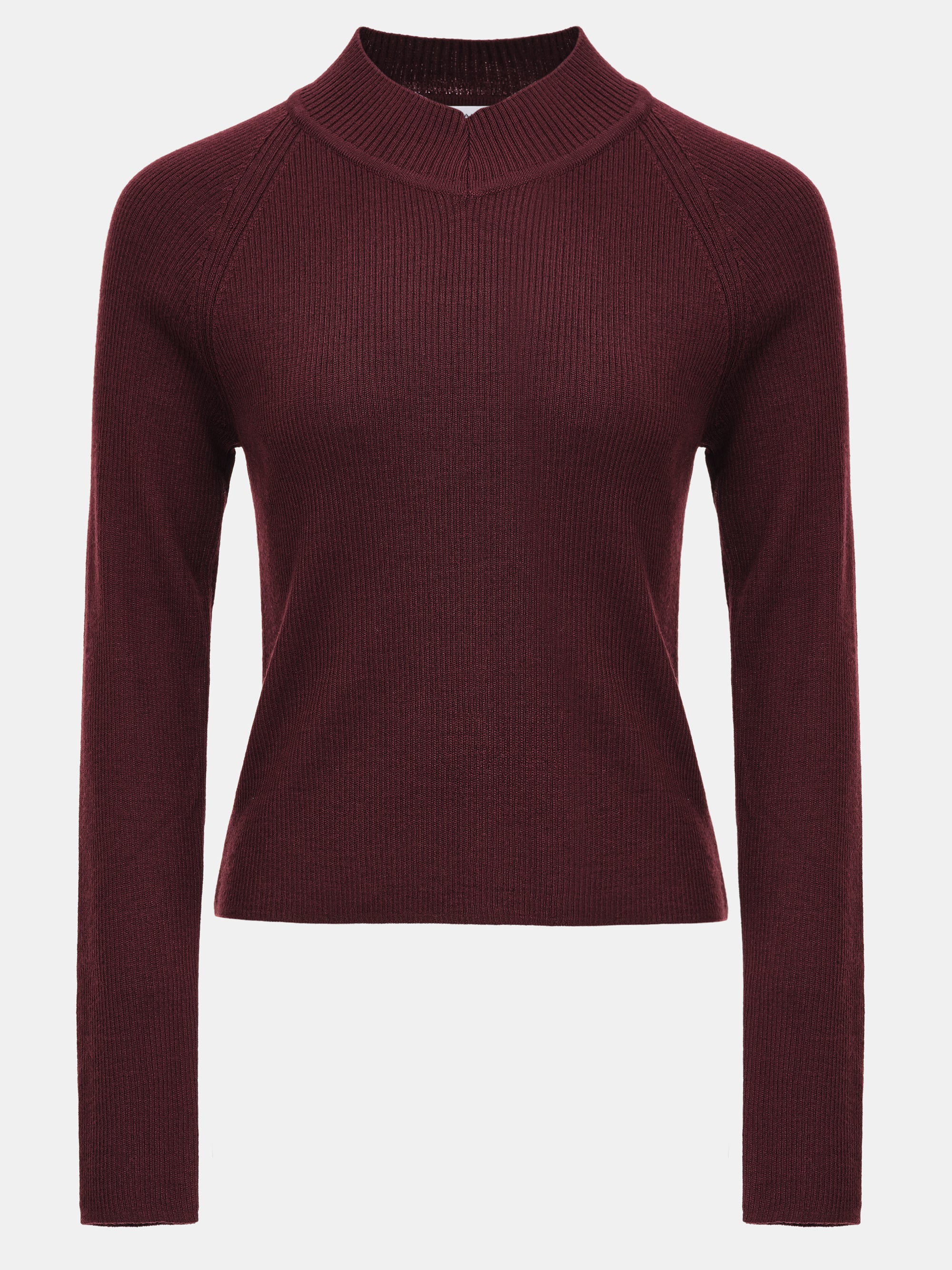 V-Neck Knit Top, Wine