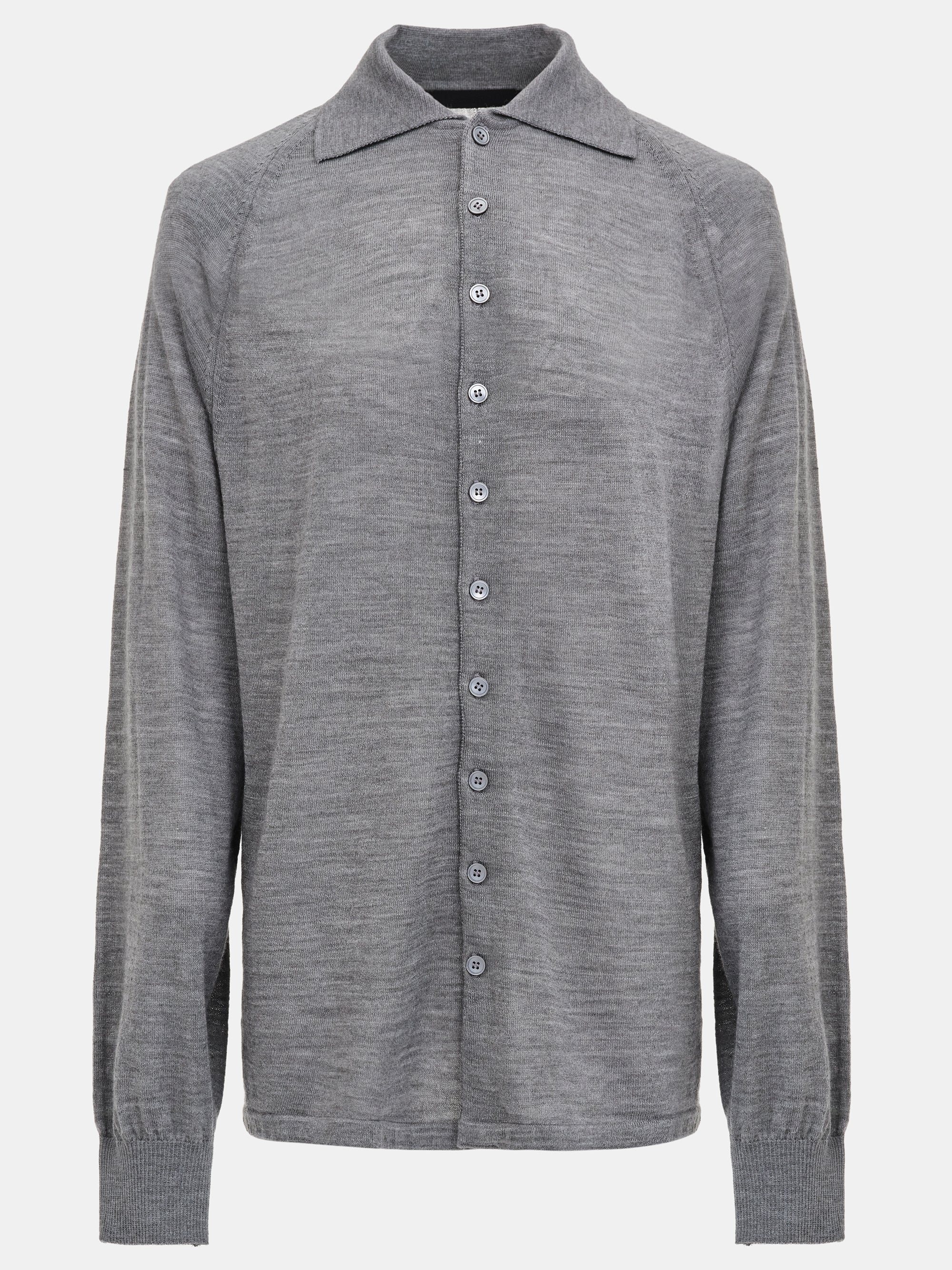 Padded Knit Polo, Grey