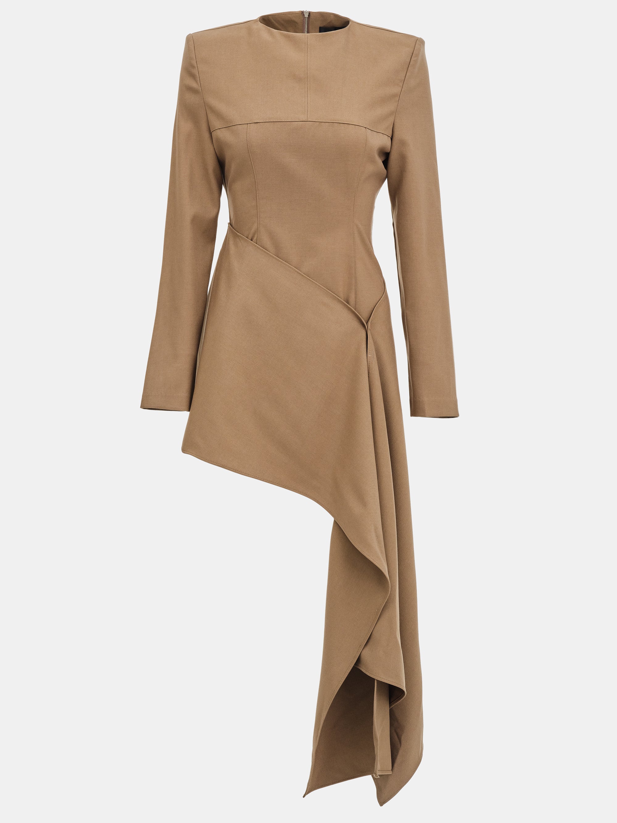 Asymmetric Panel Top, Brown
