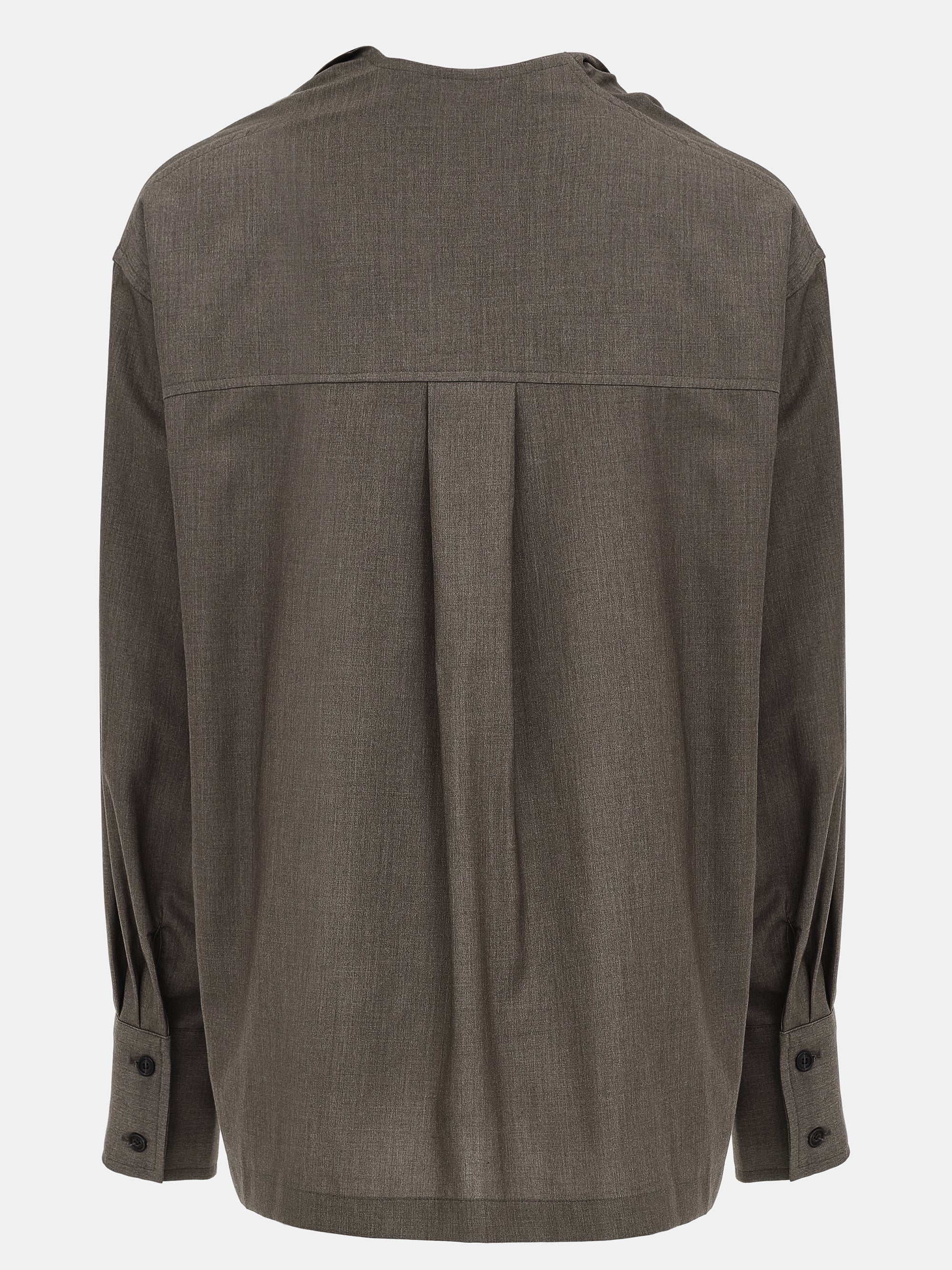 Draped Collar Blouse, Brown