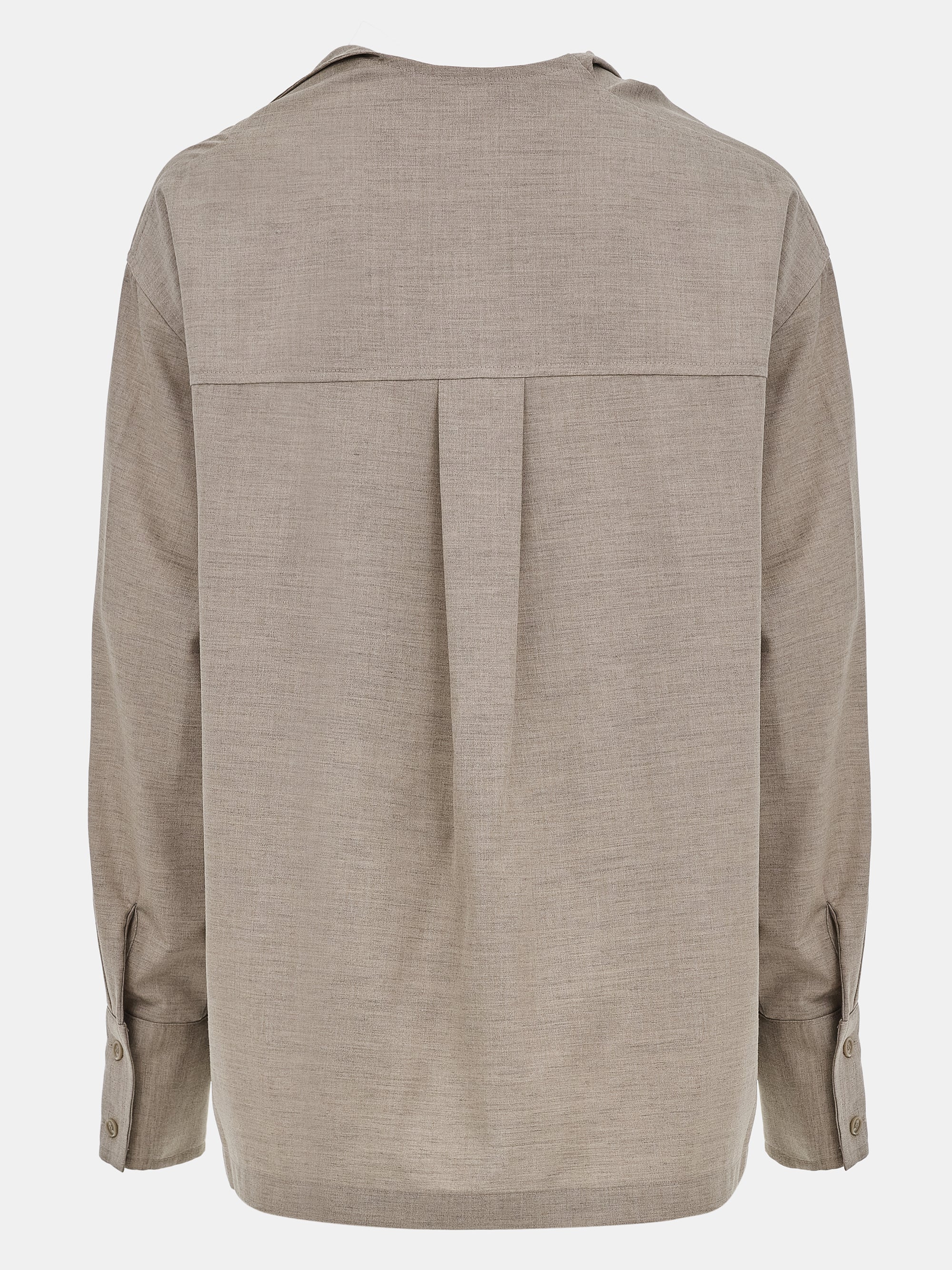 Draped Collar Blouse, Beige