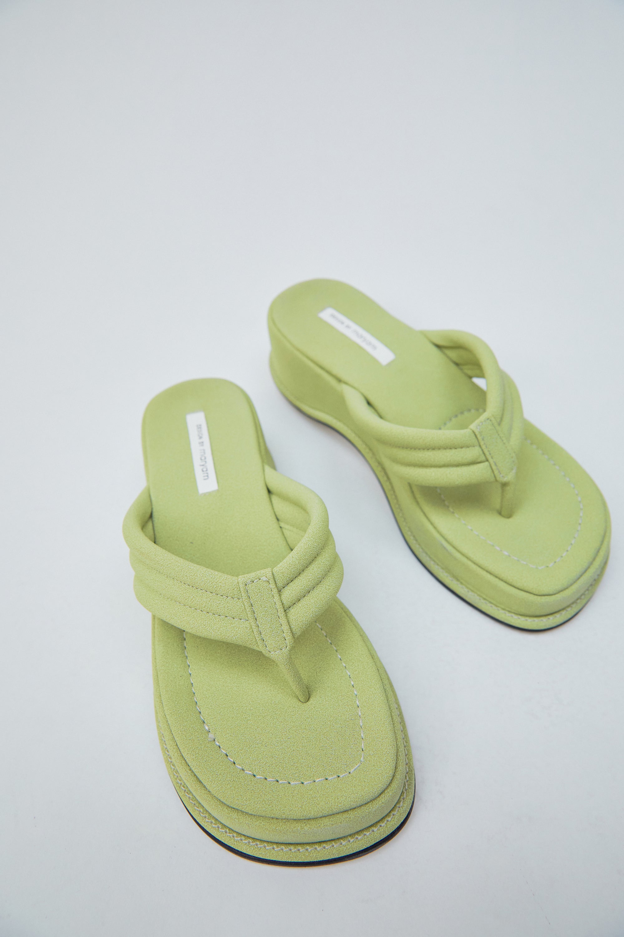 Quilted Platform Thong Sandals, Lime – SourceUnknown