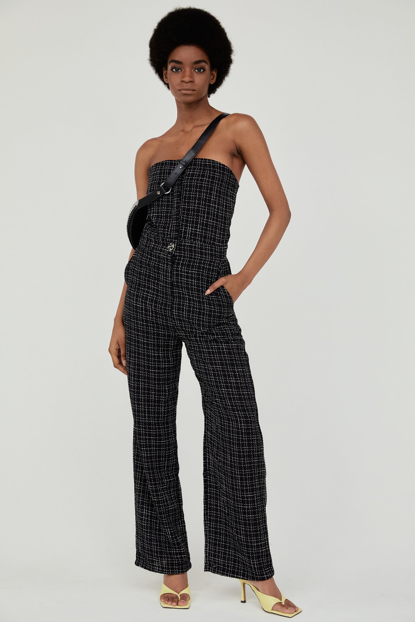Tweed Jumpsuit, Black