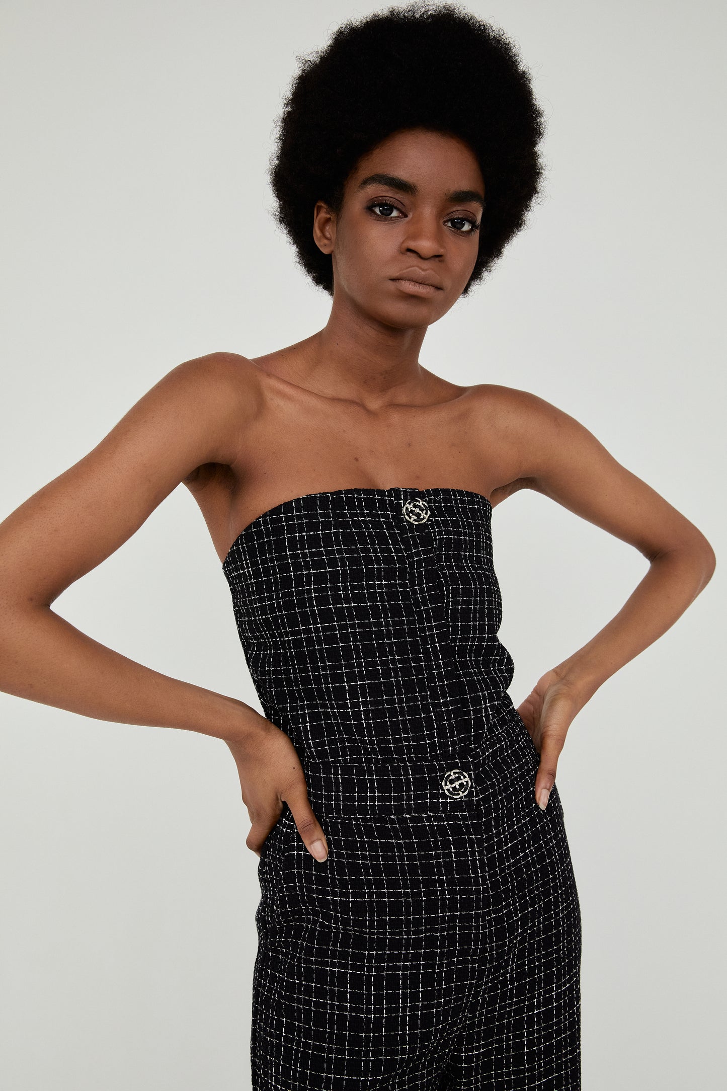 Tweed Jumpsuit, Black