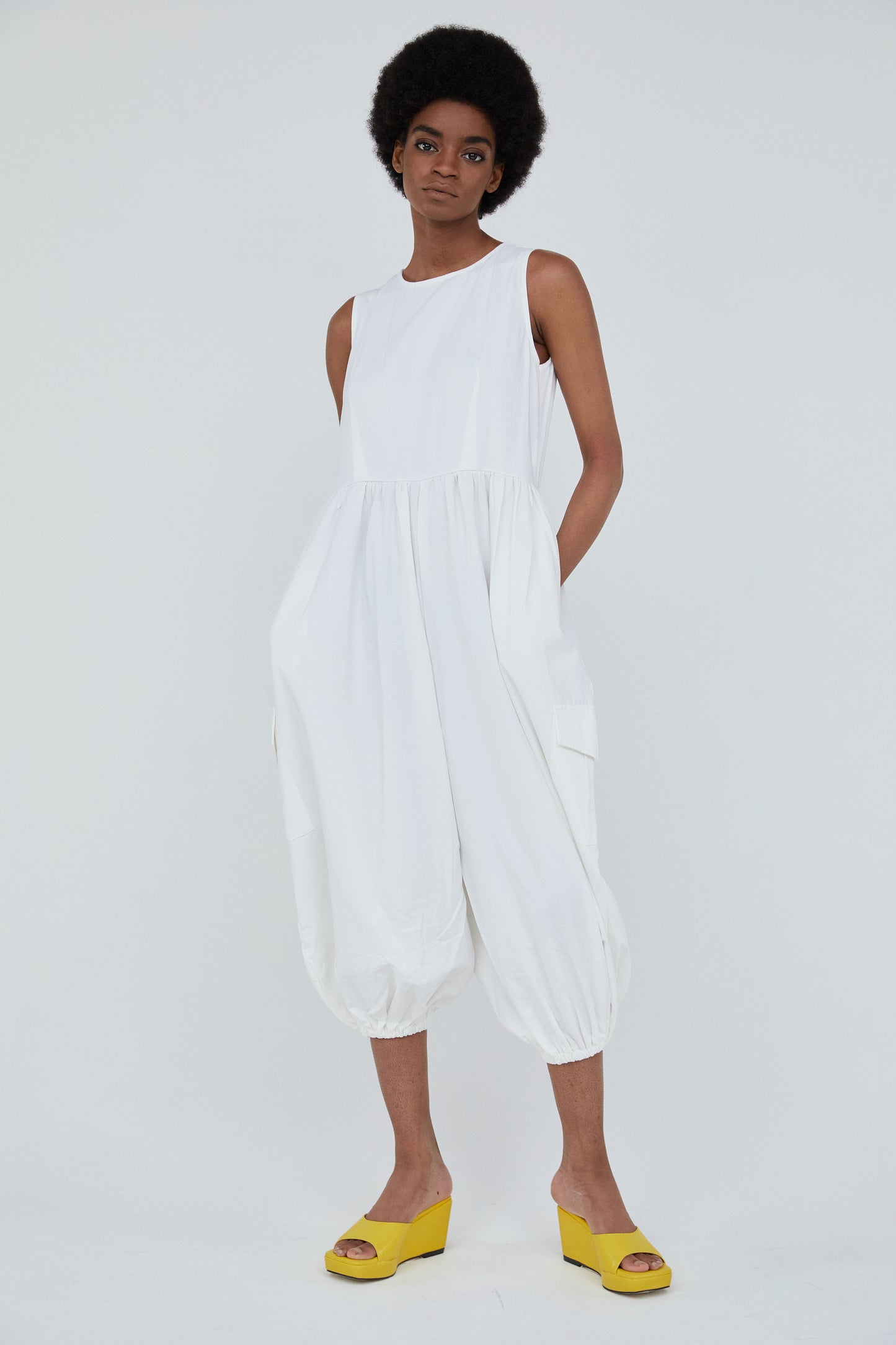 Voluminous Jogger Jumpsuit, Off White