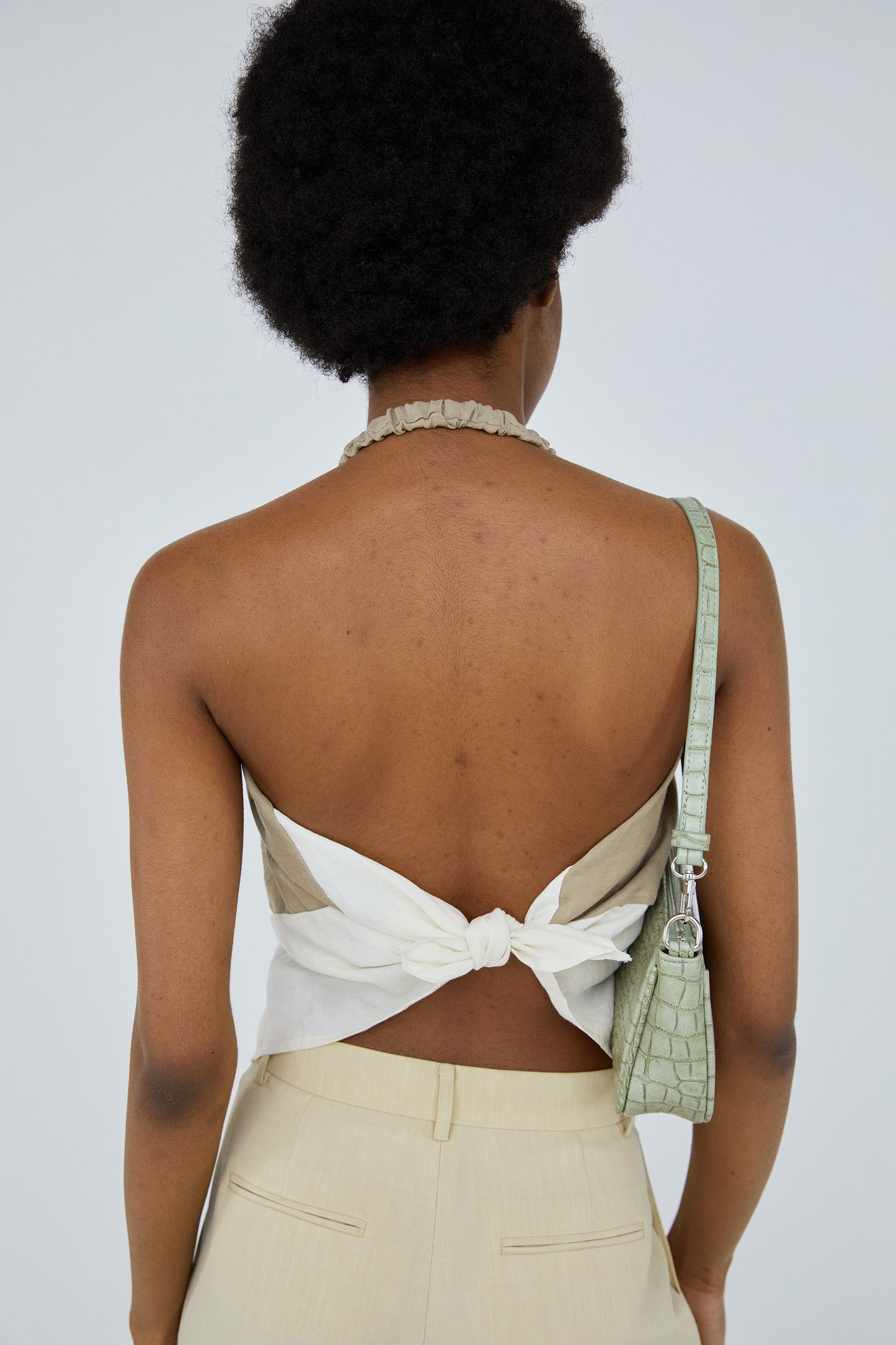 Scarf Top, Khaki Beige