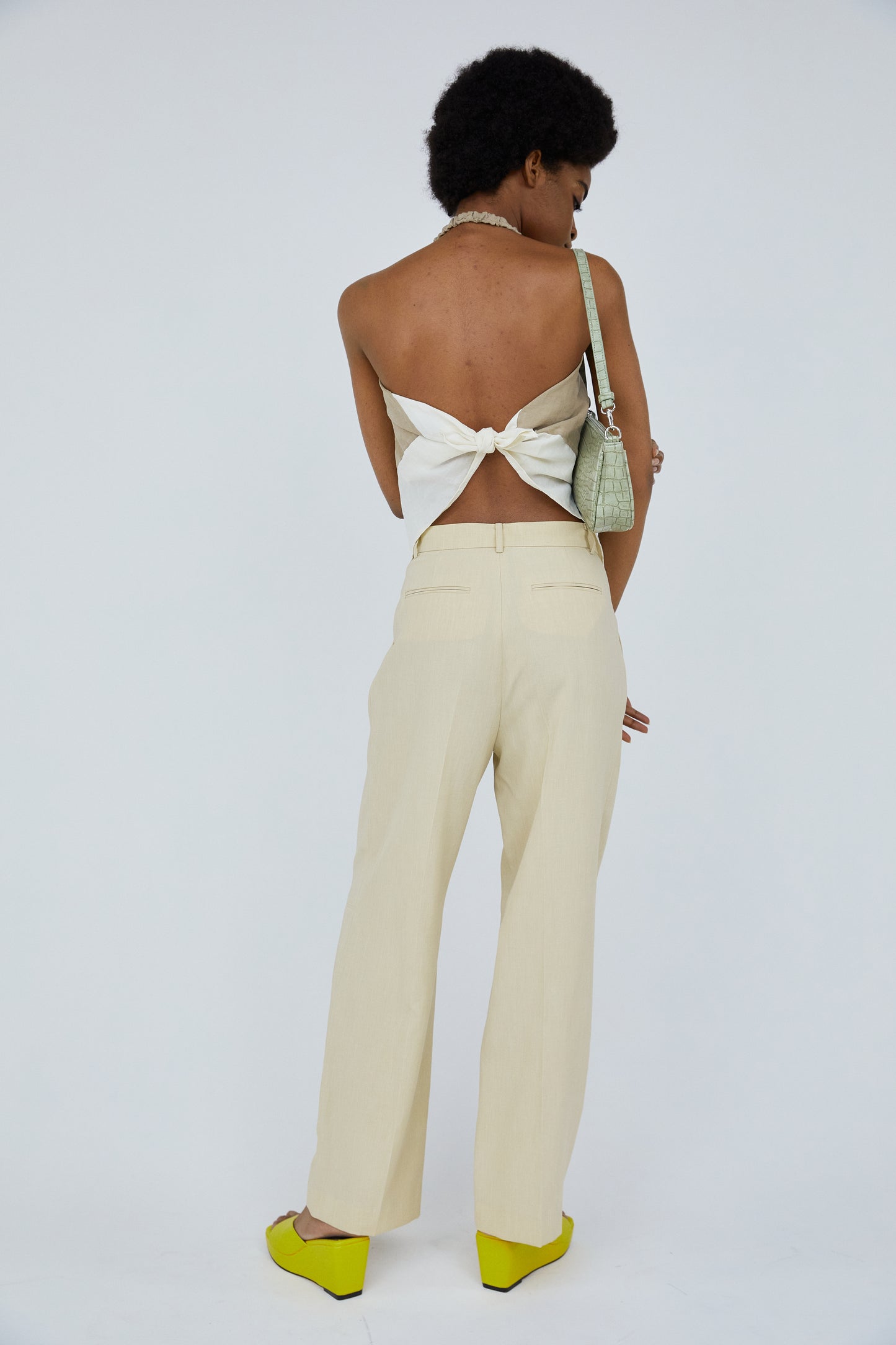 Scarf Top, Khaki Beige