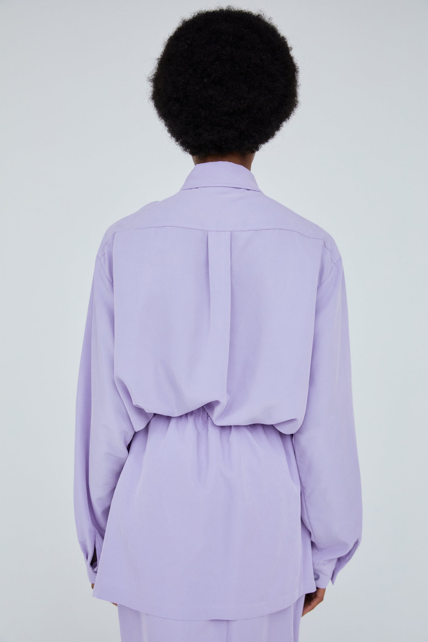Oversized Button Tencel Shirt, Lavender