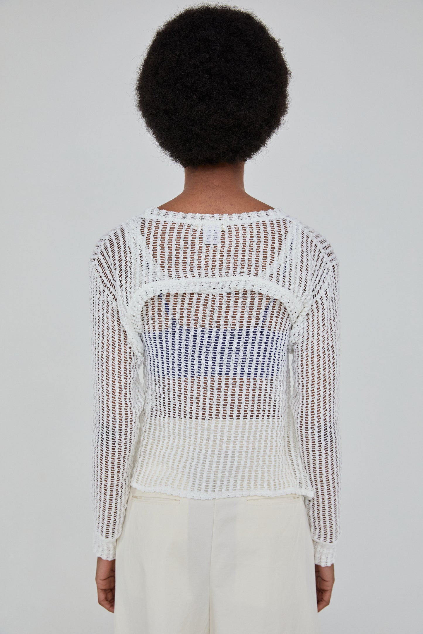 Two Piece Fishnet Sweater, Off White
