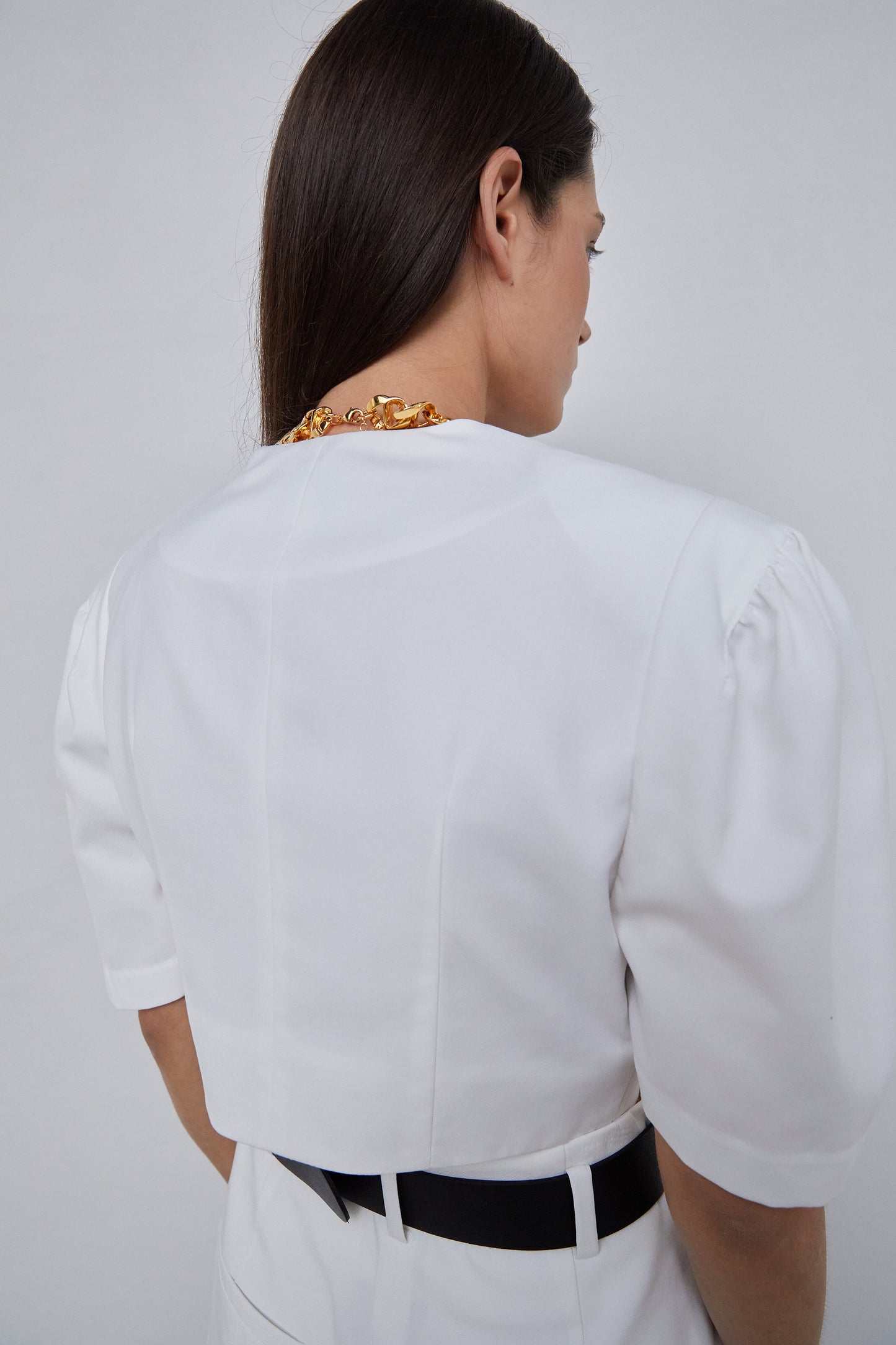 Bustier-Inspired Crop Top, White