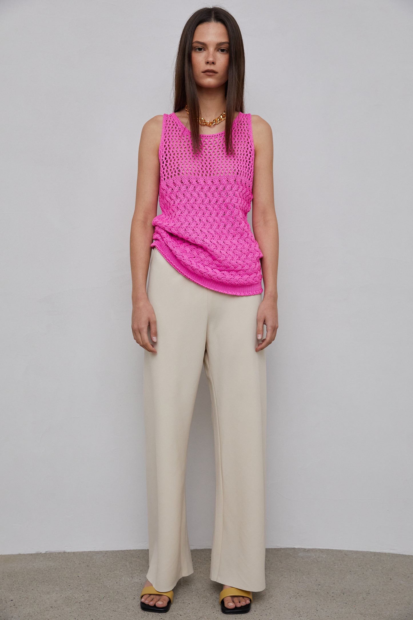 Tencel Elastic Slouchy Trouser, Nude