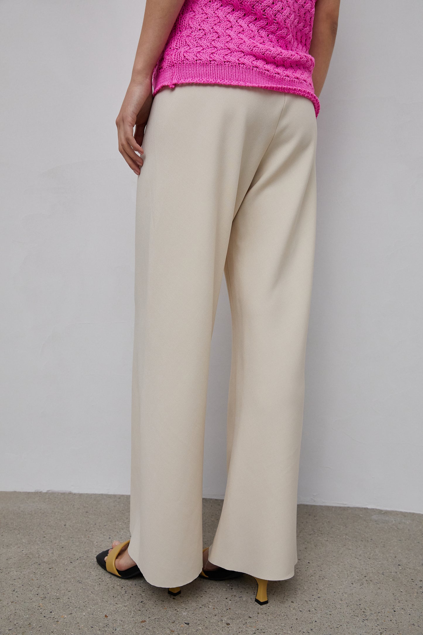 Tencel Elastic Slouchy Trouser, Nude