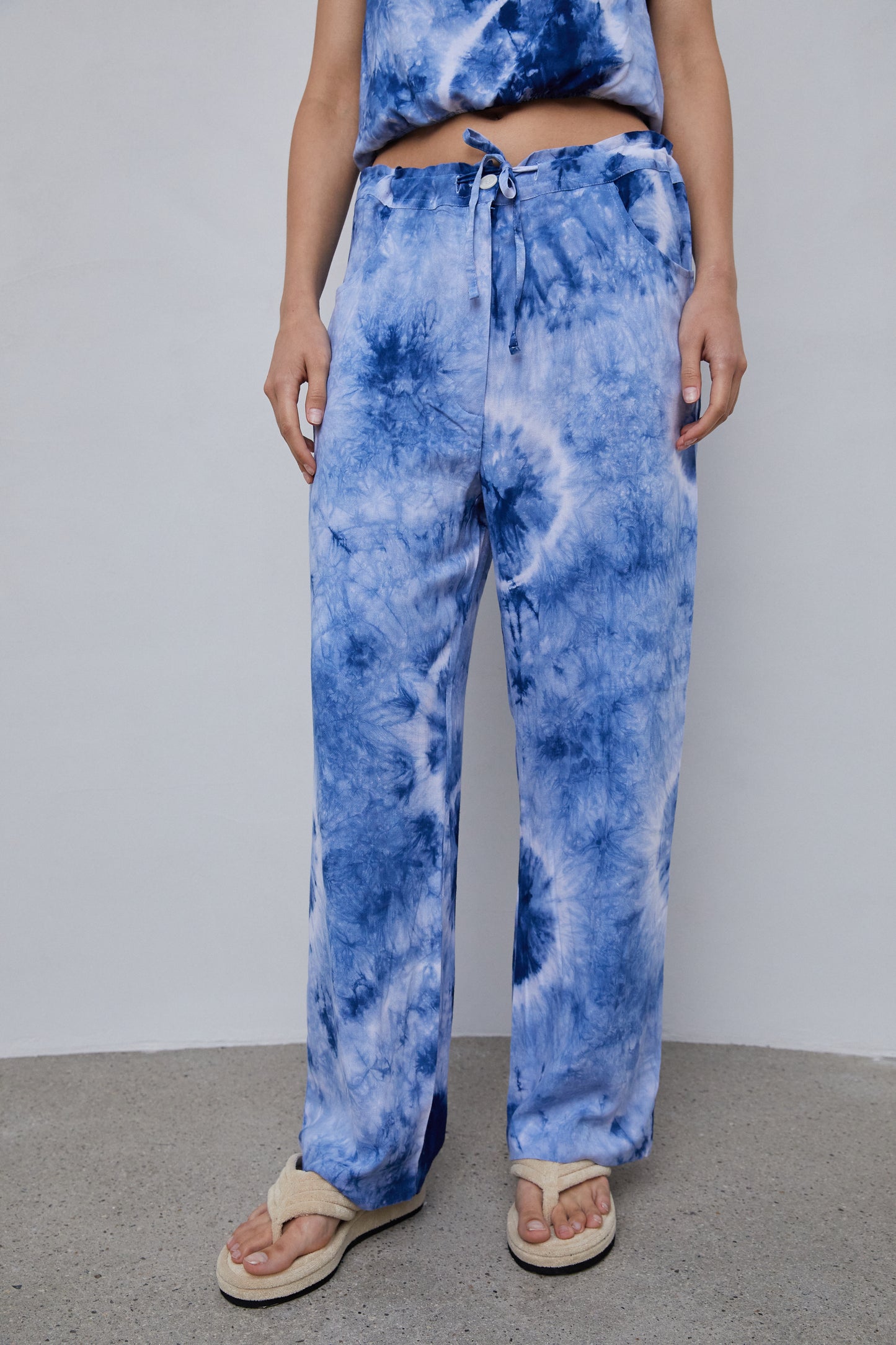 Tie Dye Loose Pants, Blue