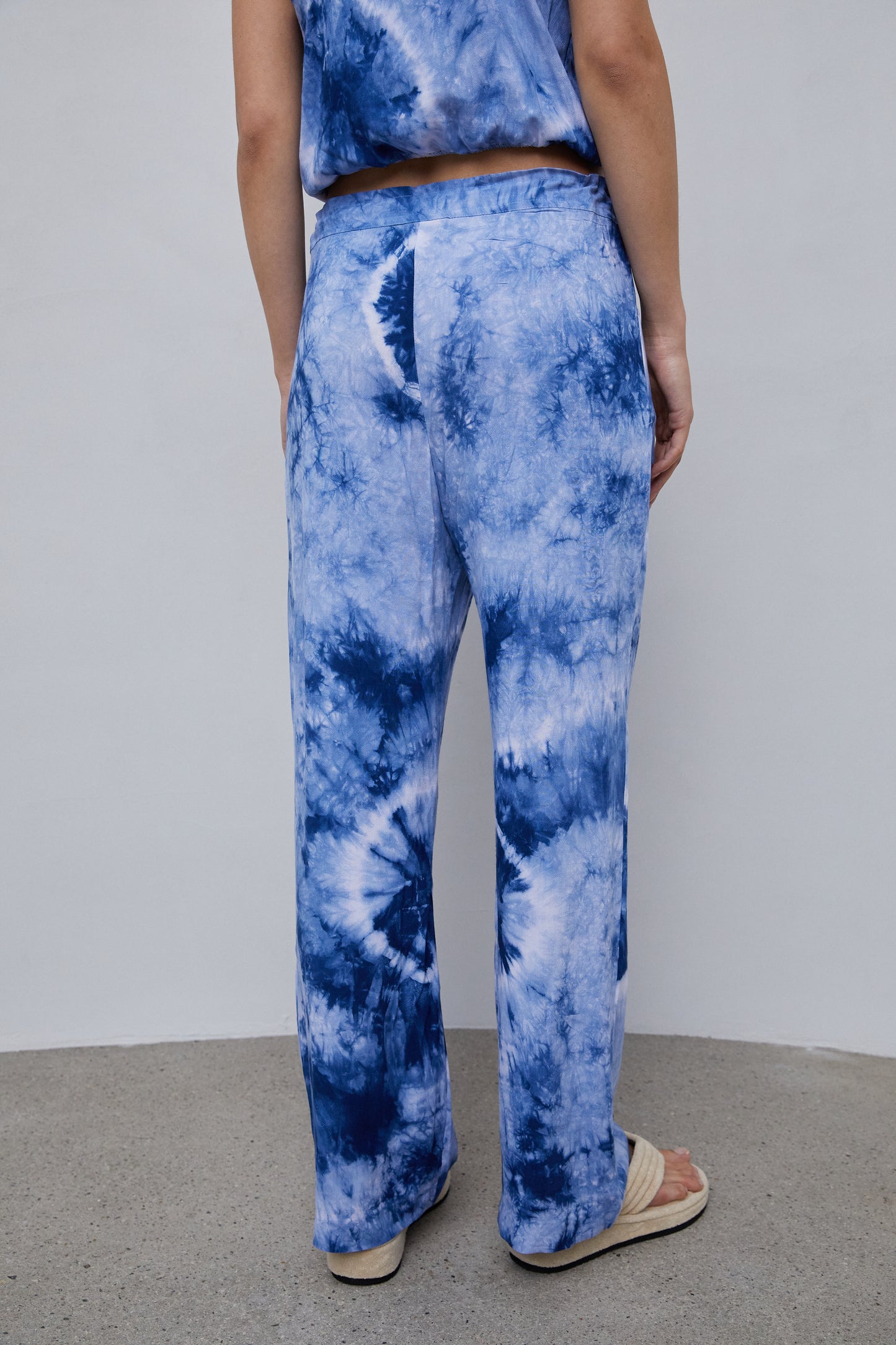 Tie Dye Loose Pants, Blue