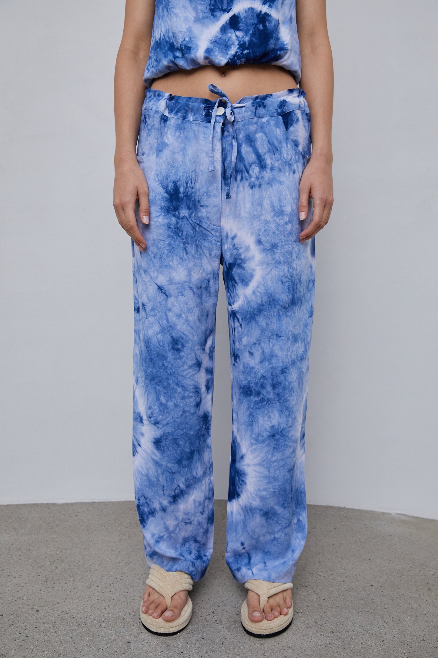 Tie Dye Loose Pants, Blue