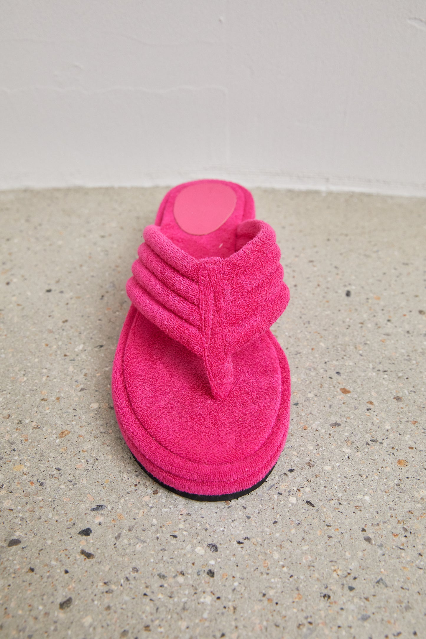 Terry Cloth Fleece Sandals, Fuchsia Pink