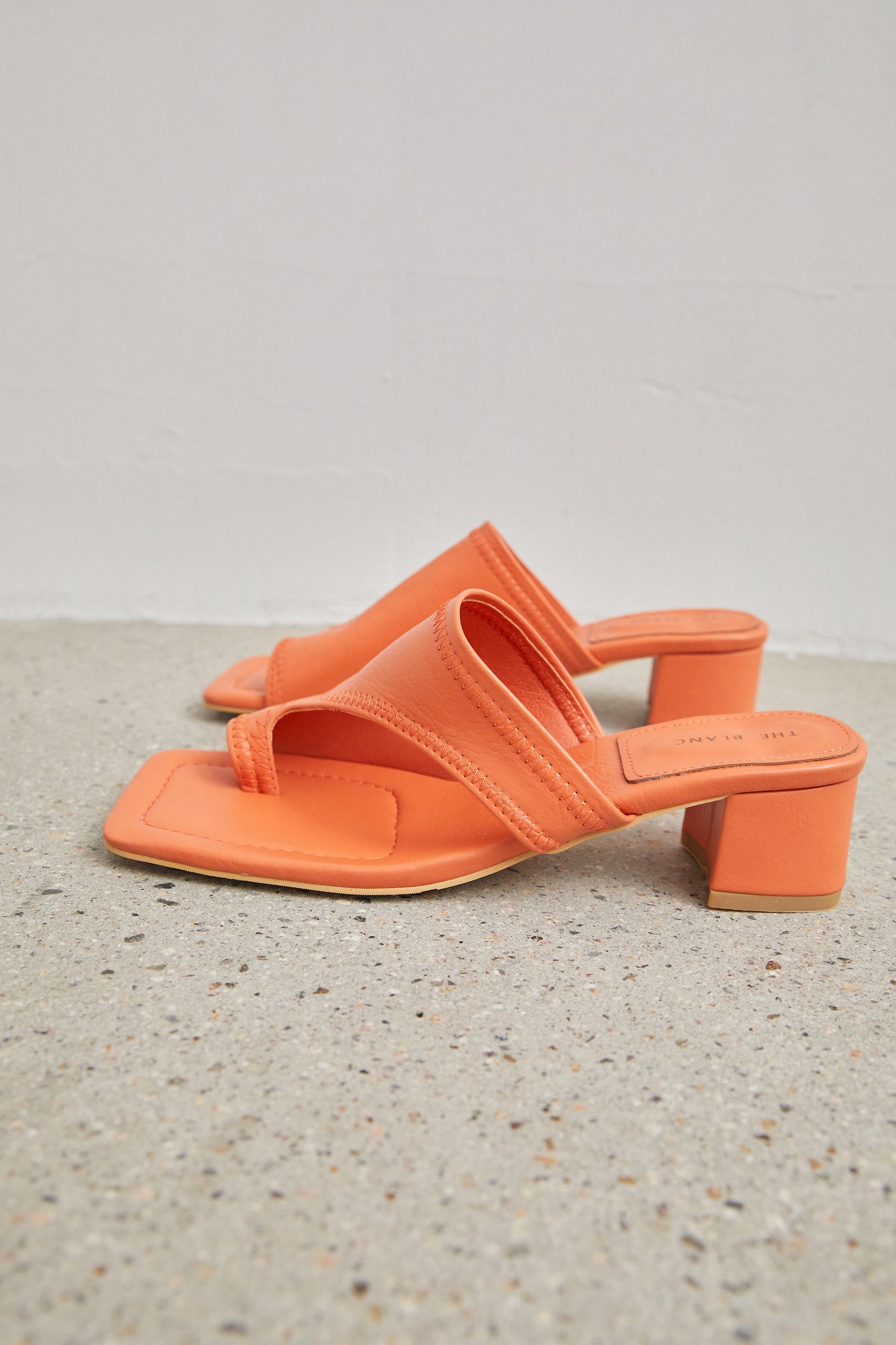 Asymmetrical Toe Loop Sandals, Tangerine