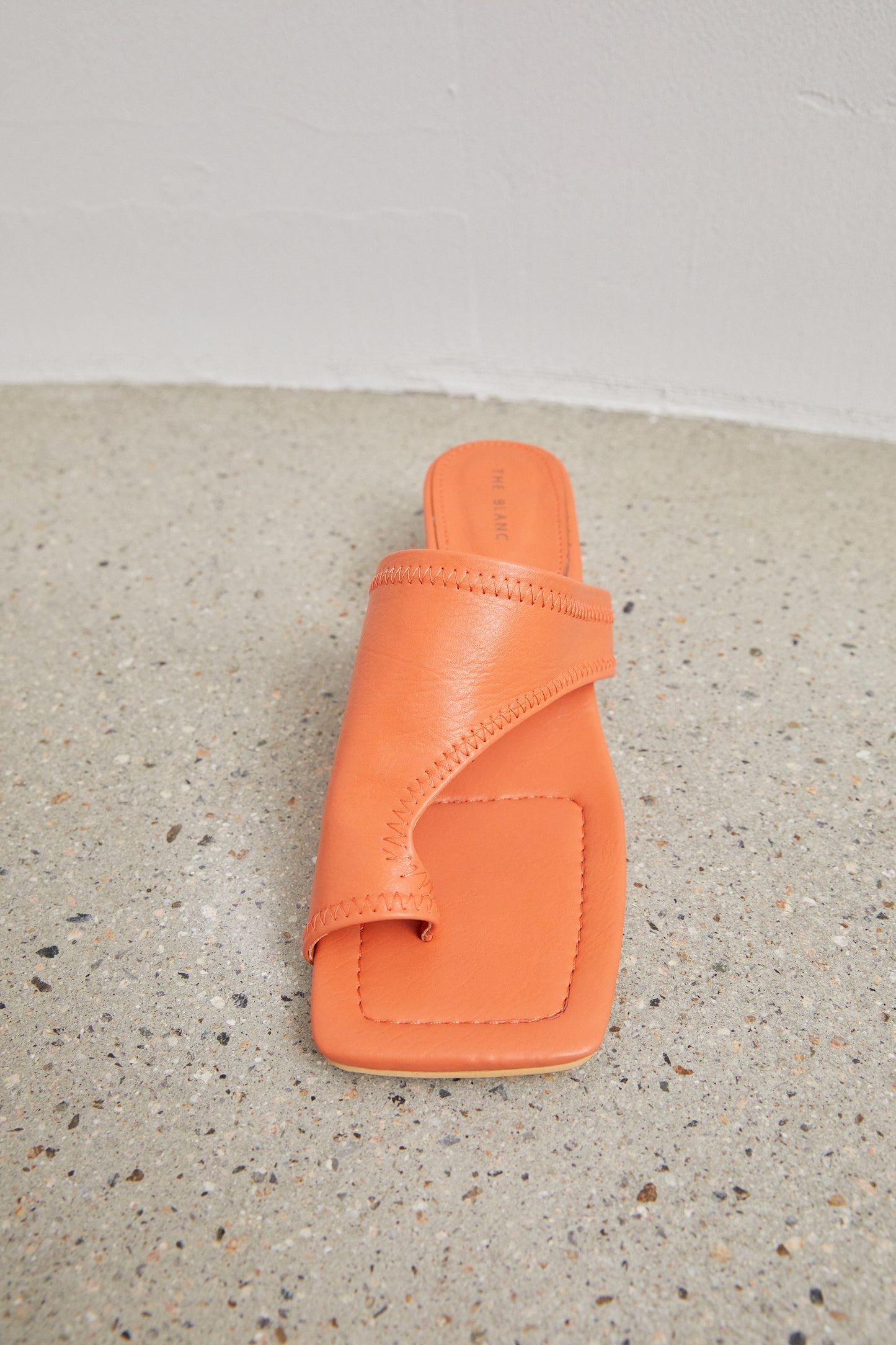 Asymmetrical Toe Loop Sandals, Tangerine