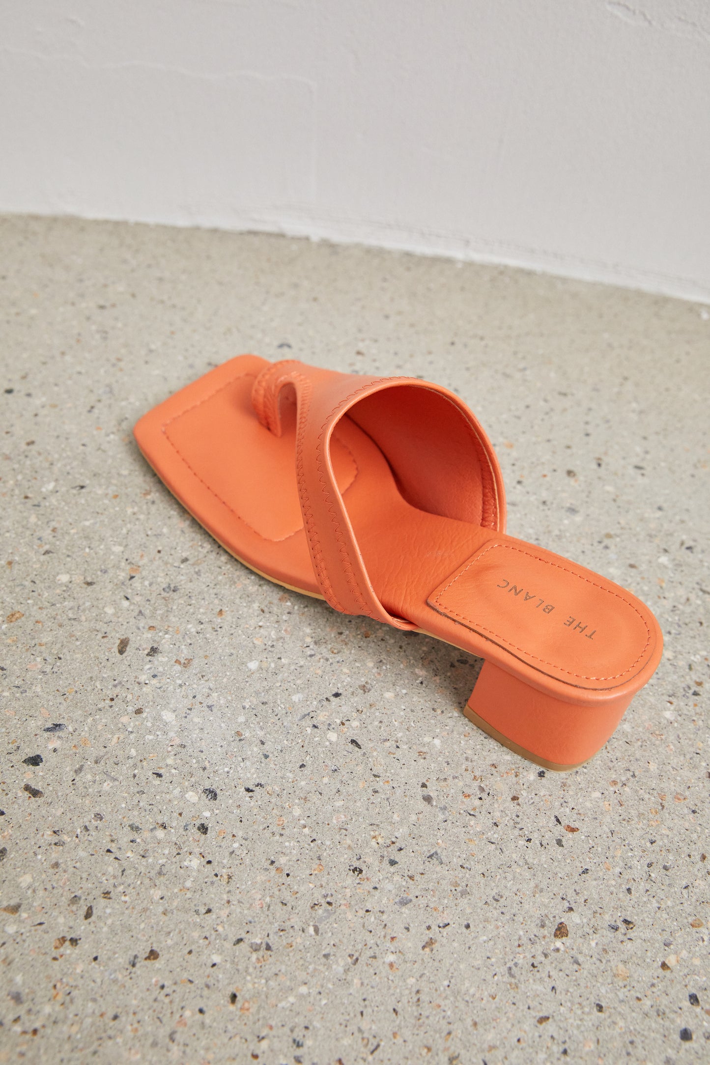 Asymmetrical Toe Loop Sandals, Tangerine