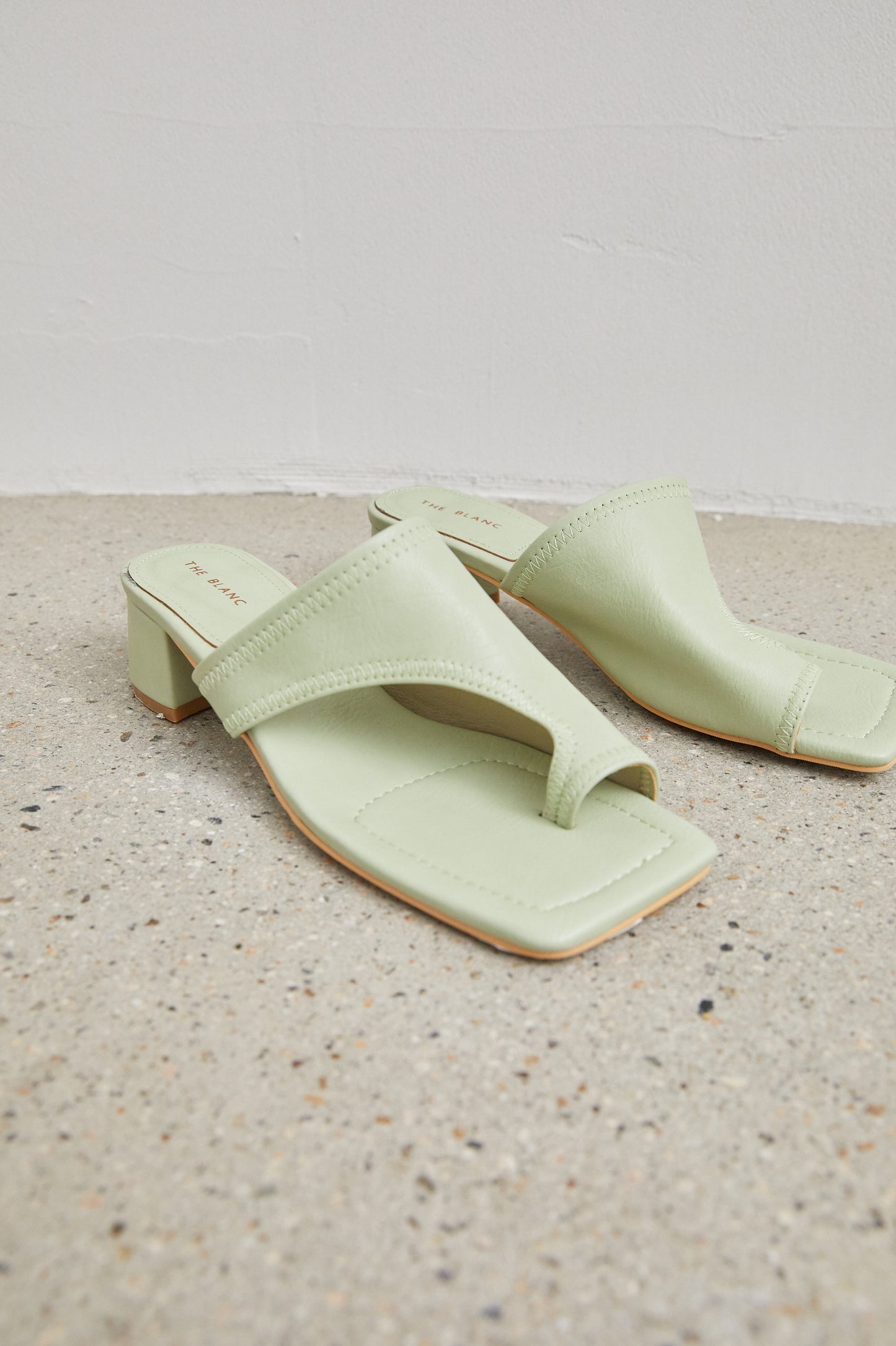 Asymmetrical Toe Loop Sandals, Mint