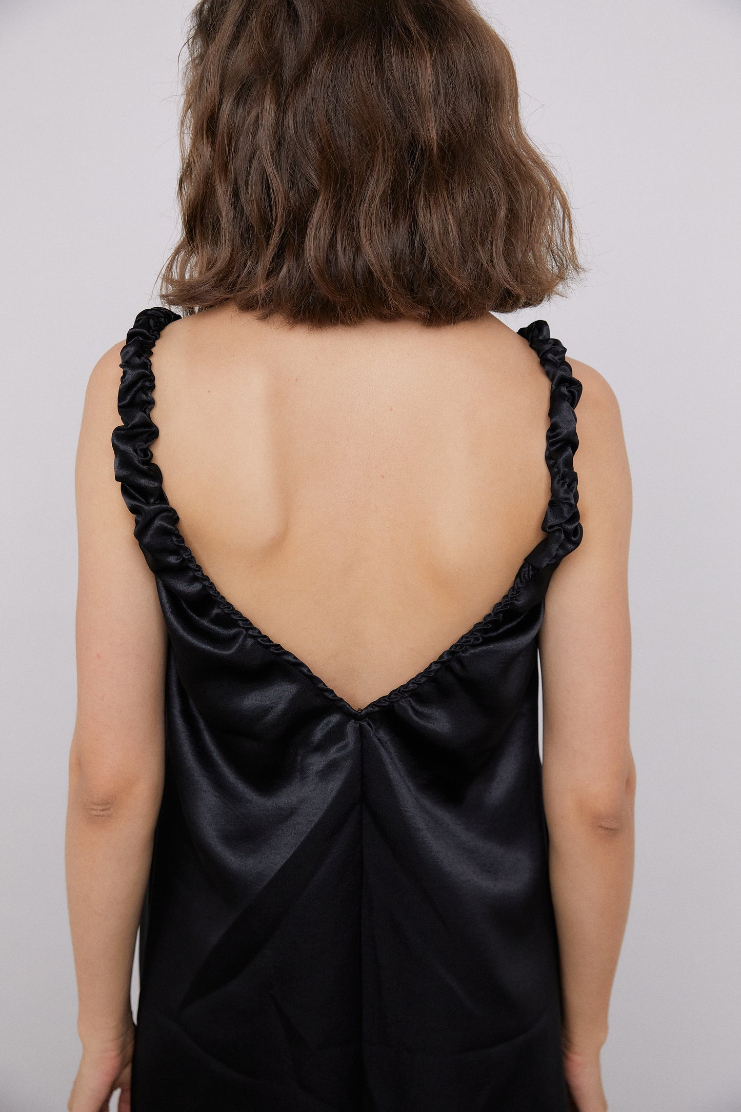 Satin Effect Slip Dress, Black