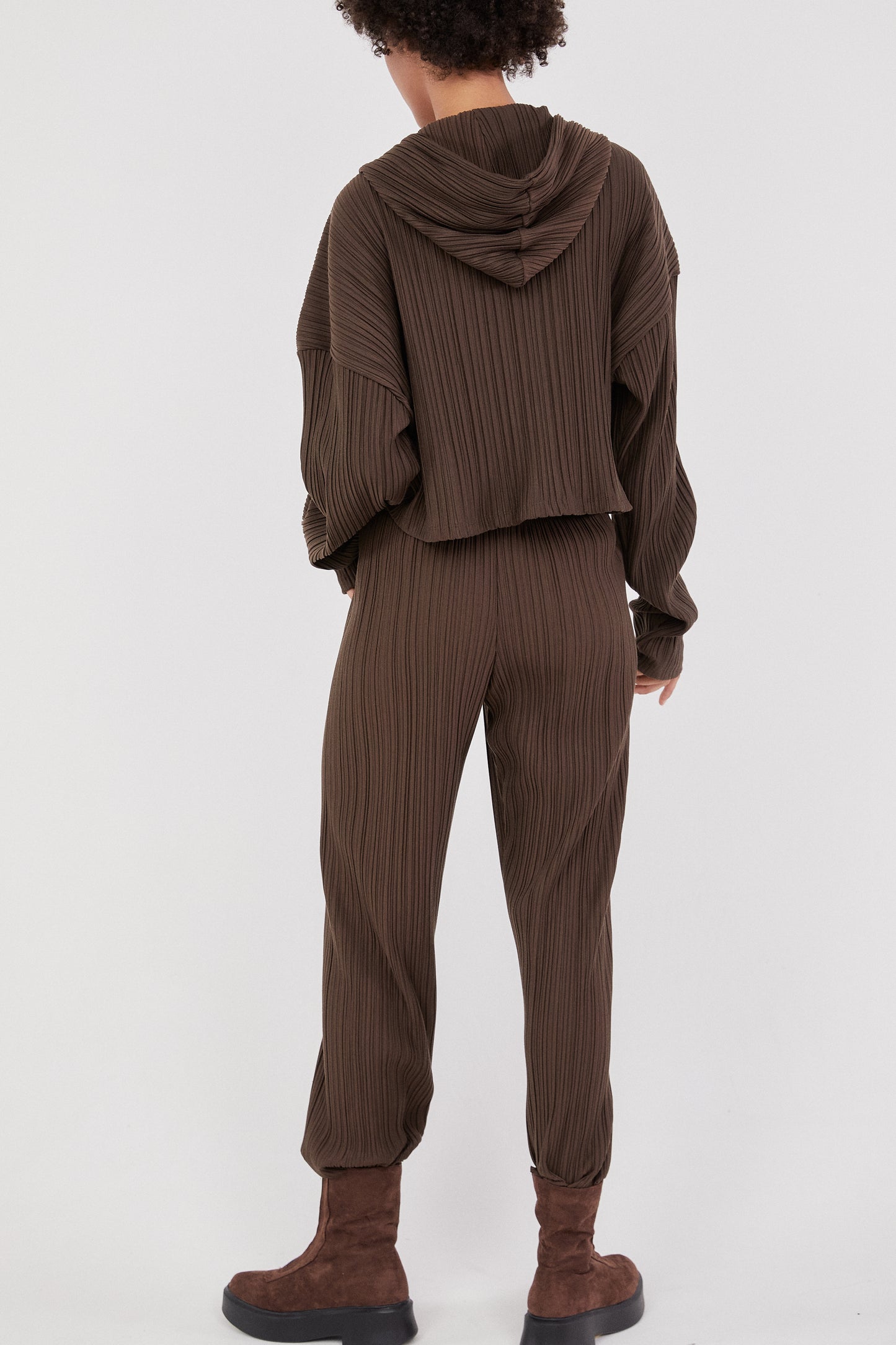 Pleated Sweatpants, Umber Brown