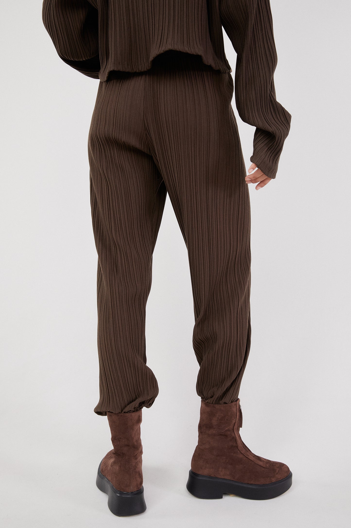 Pleated Sweatpants, Umber Brown