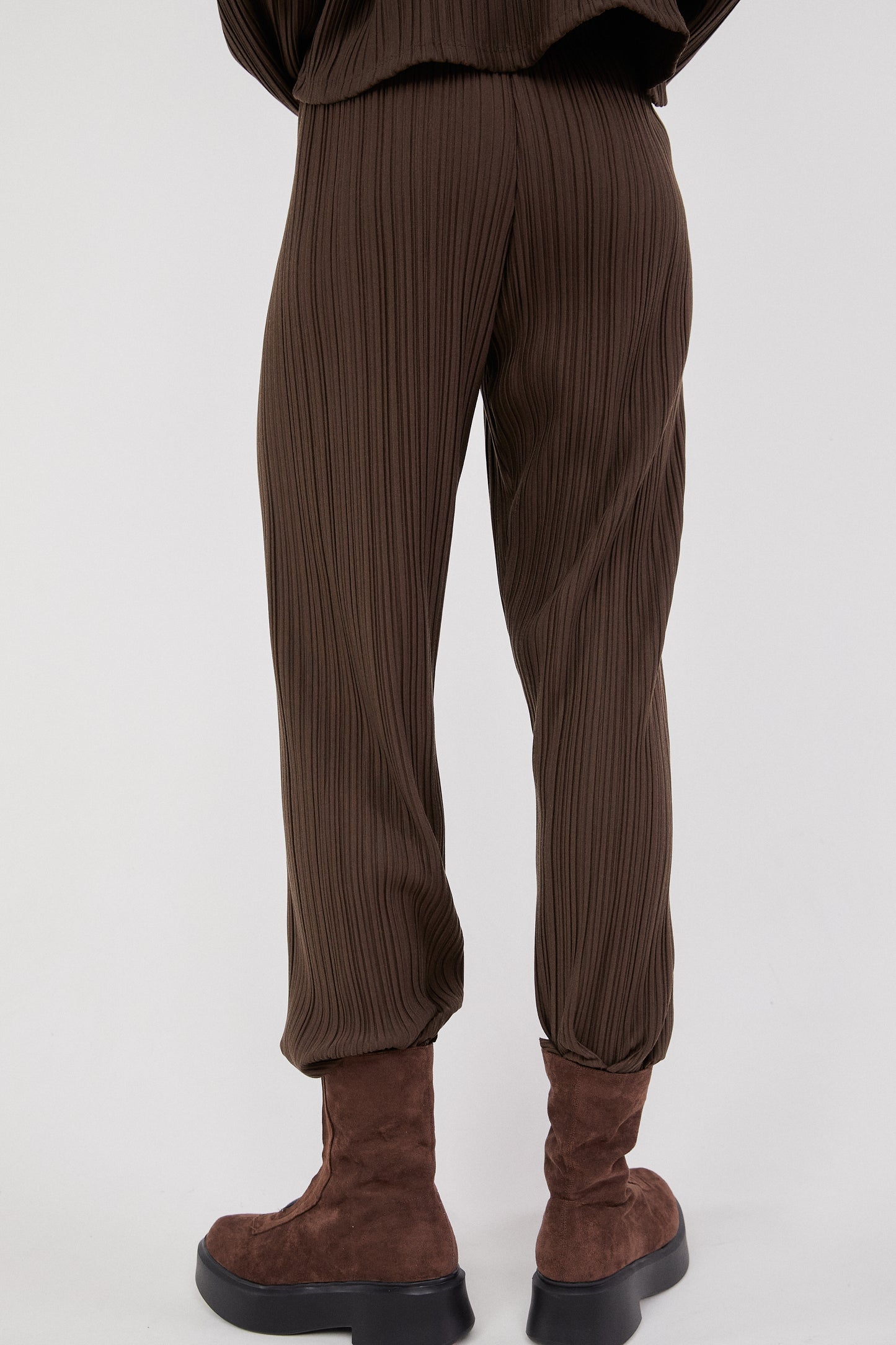 Pleated Sweatpants, Umber Brown