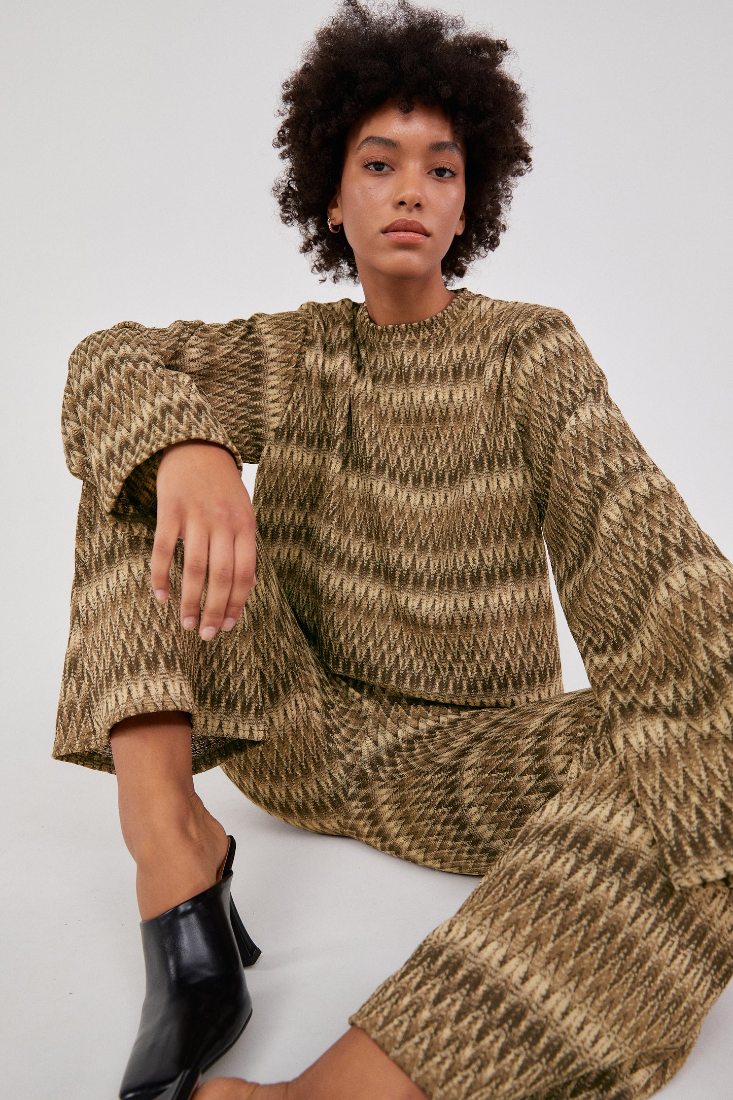 Multi-Color Oversized Knit Top, Tiramisu