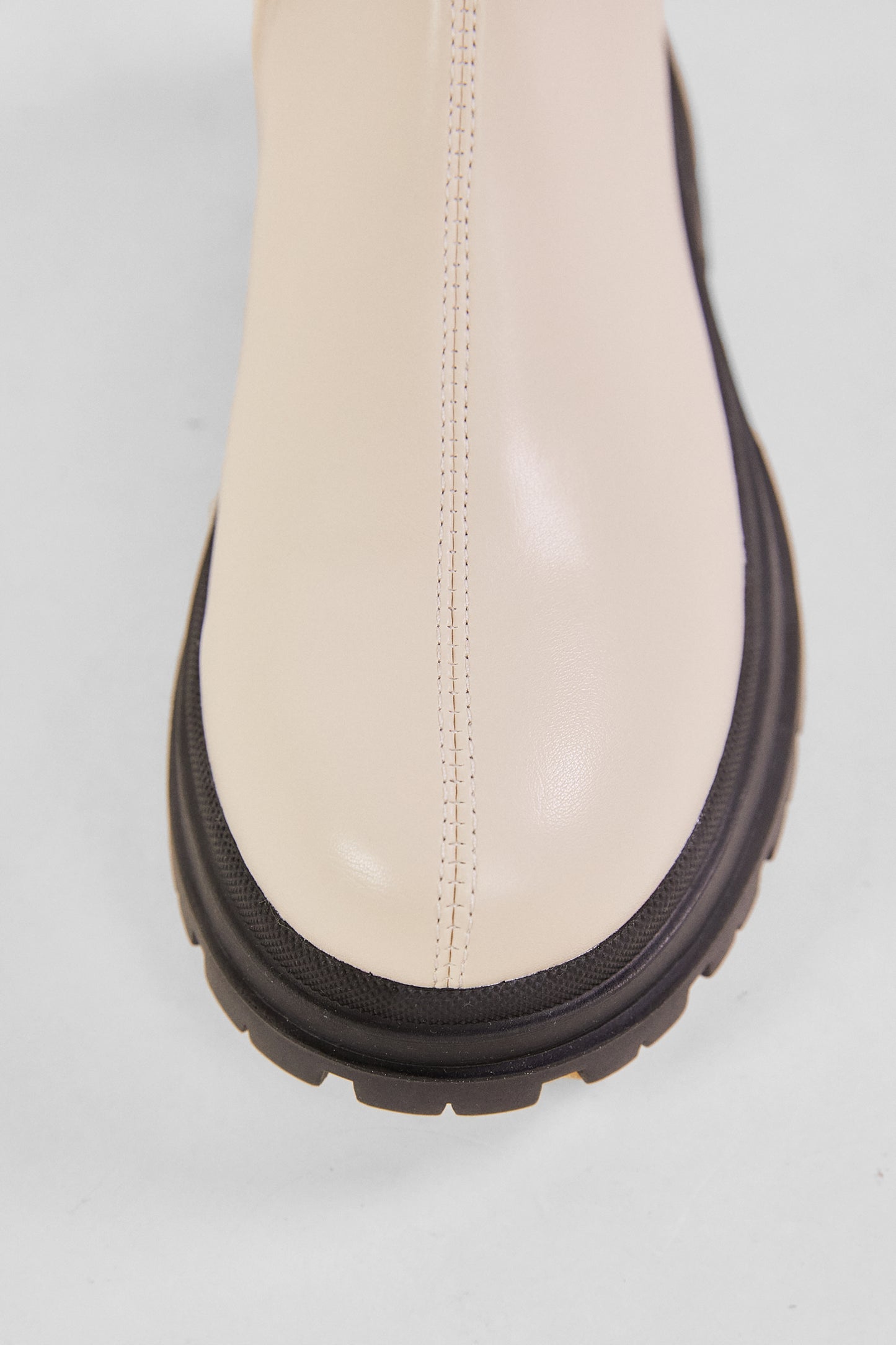Lug Sole Leather Sock Sneakers, Ivory