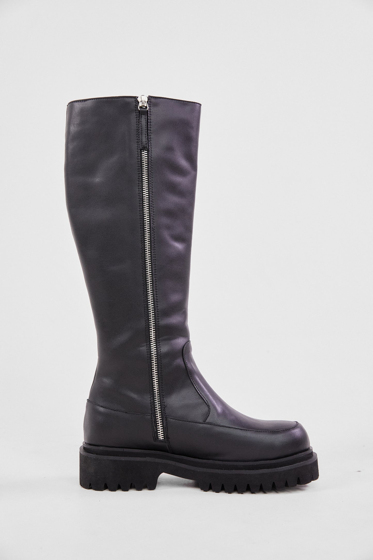 Lug Sole Tall Boots, Black