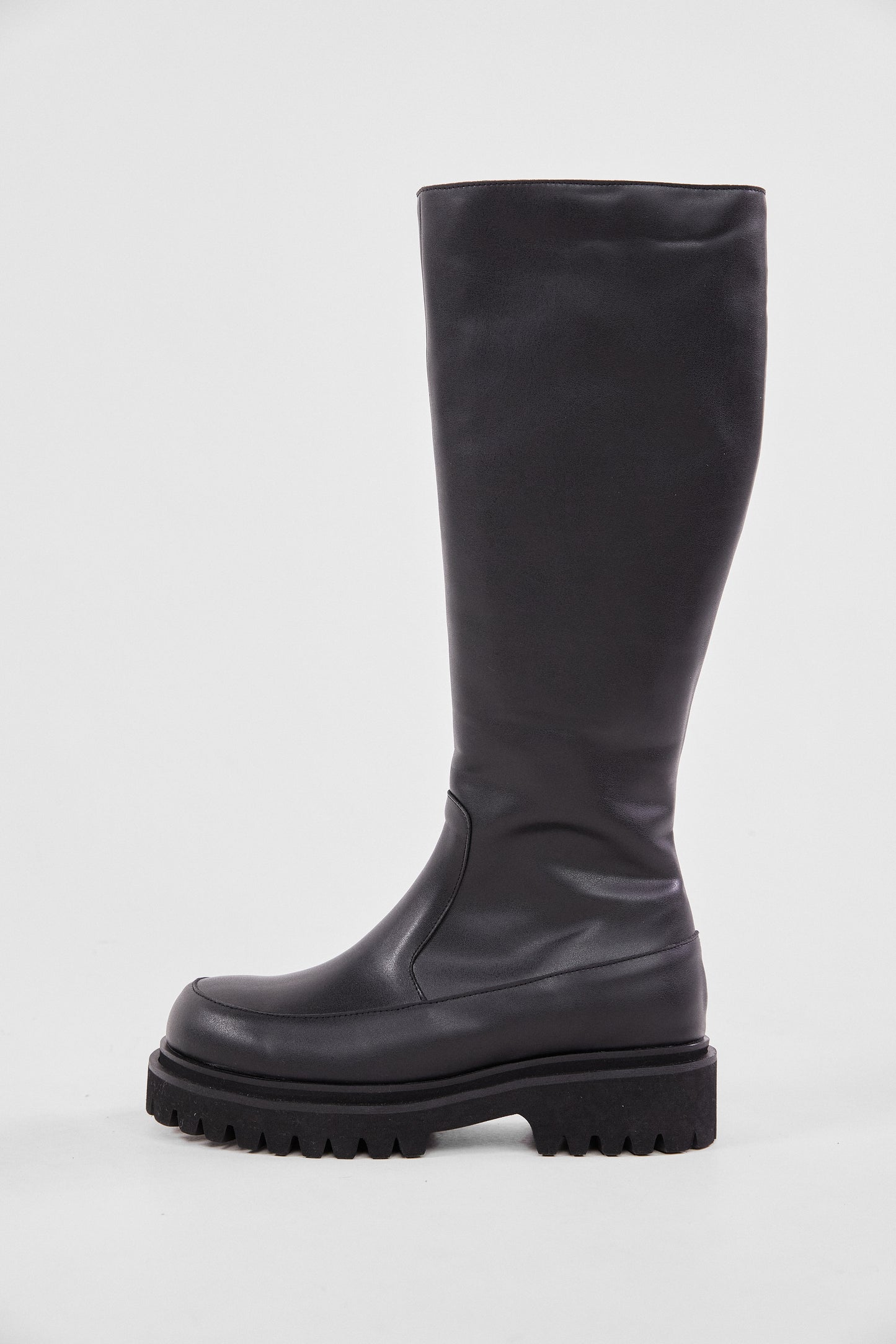 Lug Sole Tall Boots, Black