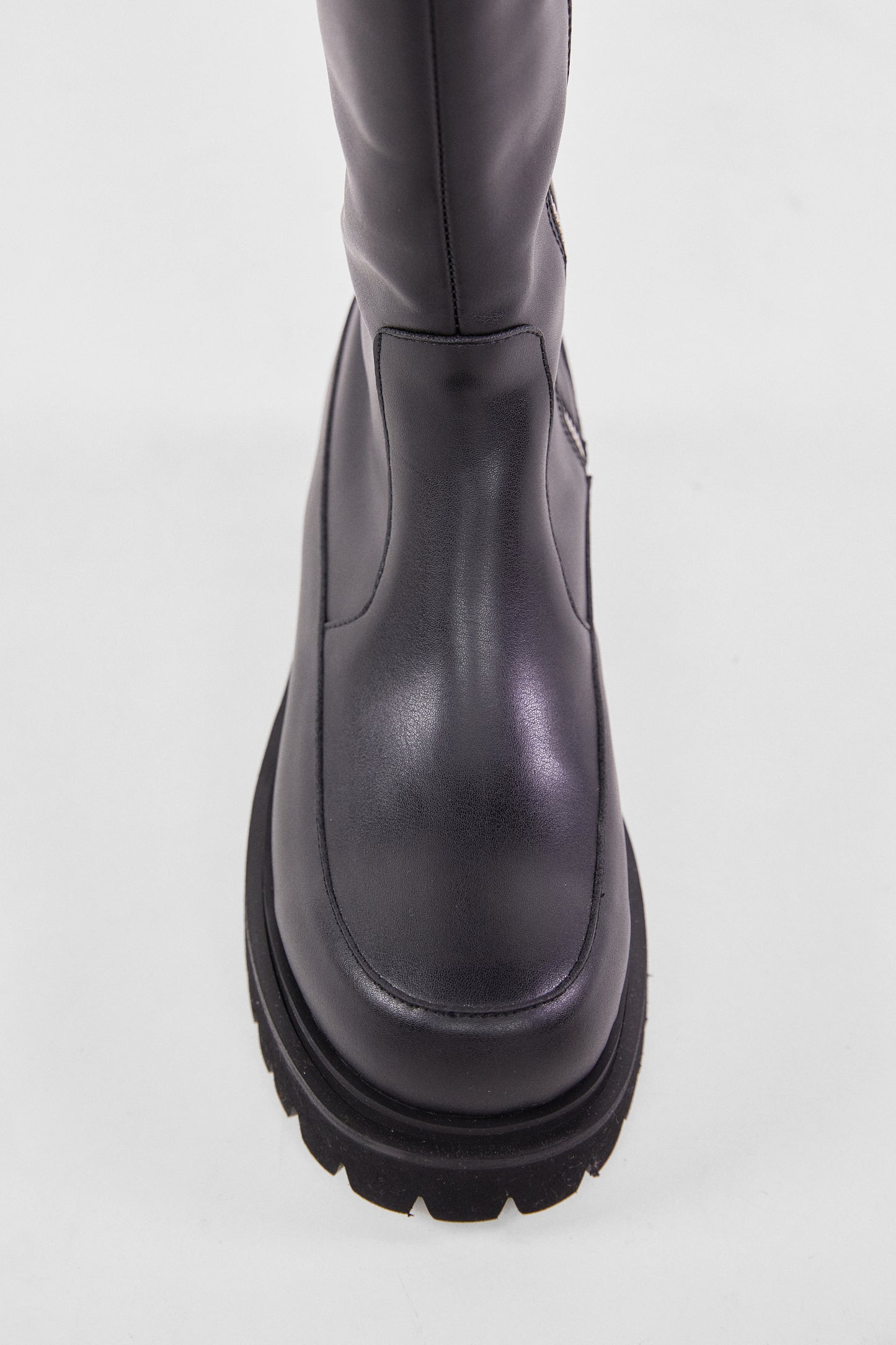 Lug Sole Tall Boots, Black