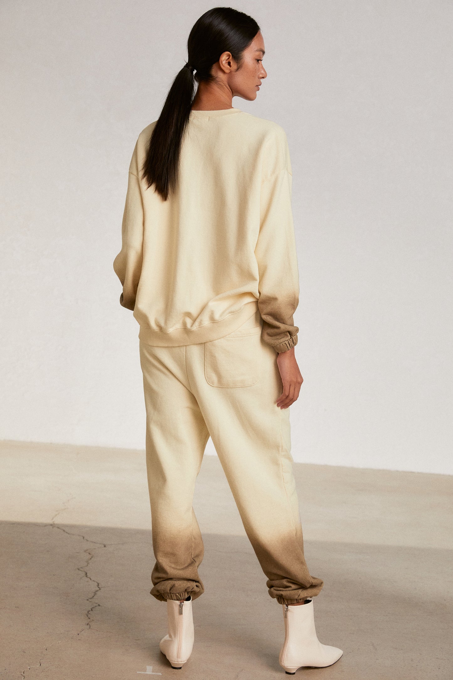 Ombre Sweatpants, Cream Yellow