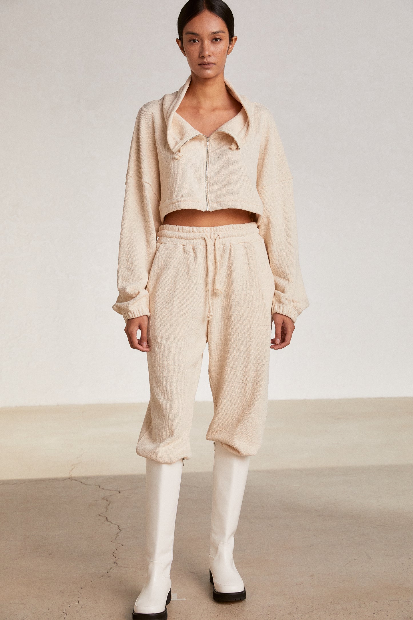 Terry Knit Sweatpants, Ivory