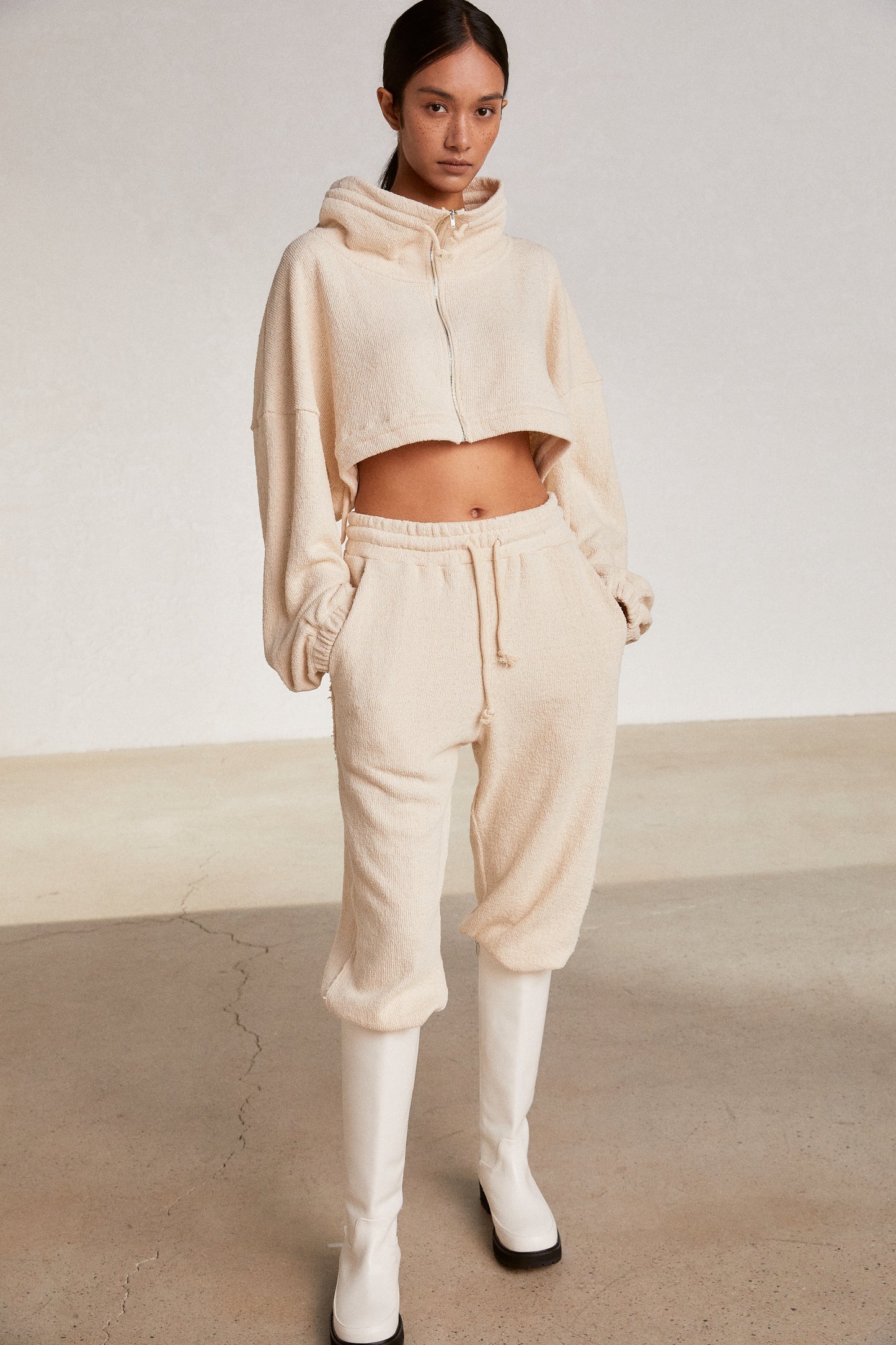 Terry Knit Sweatpants, Ivory