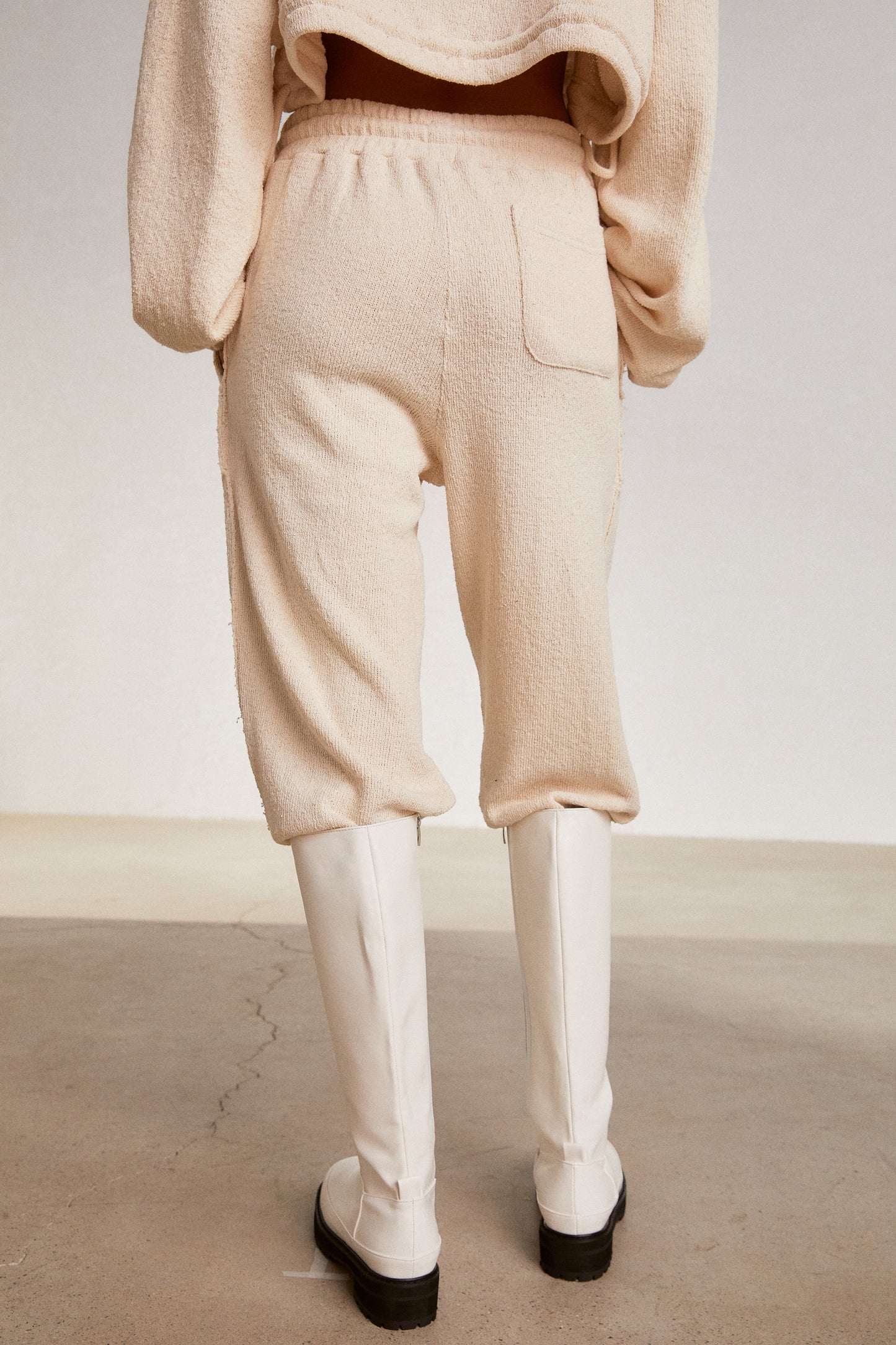 Terry Knit Sweatpants, Ivory