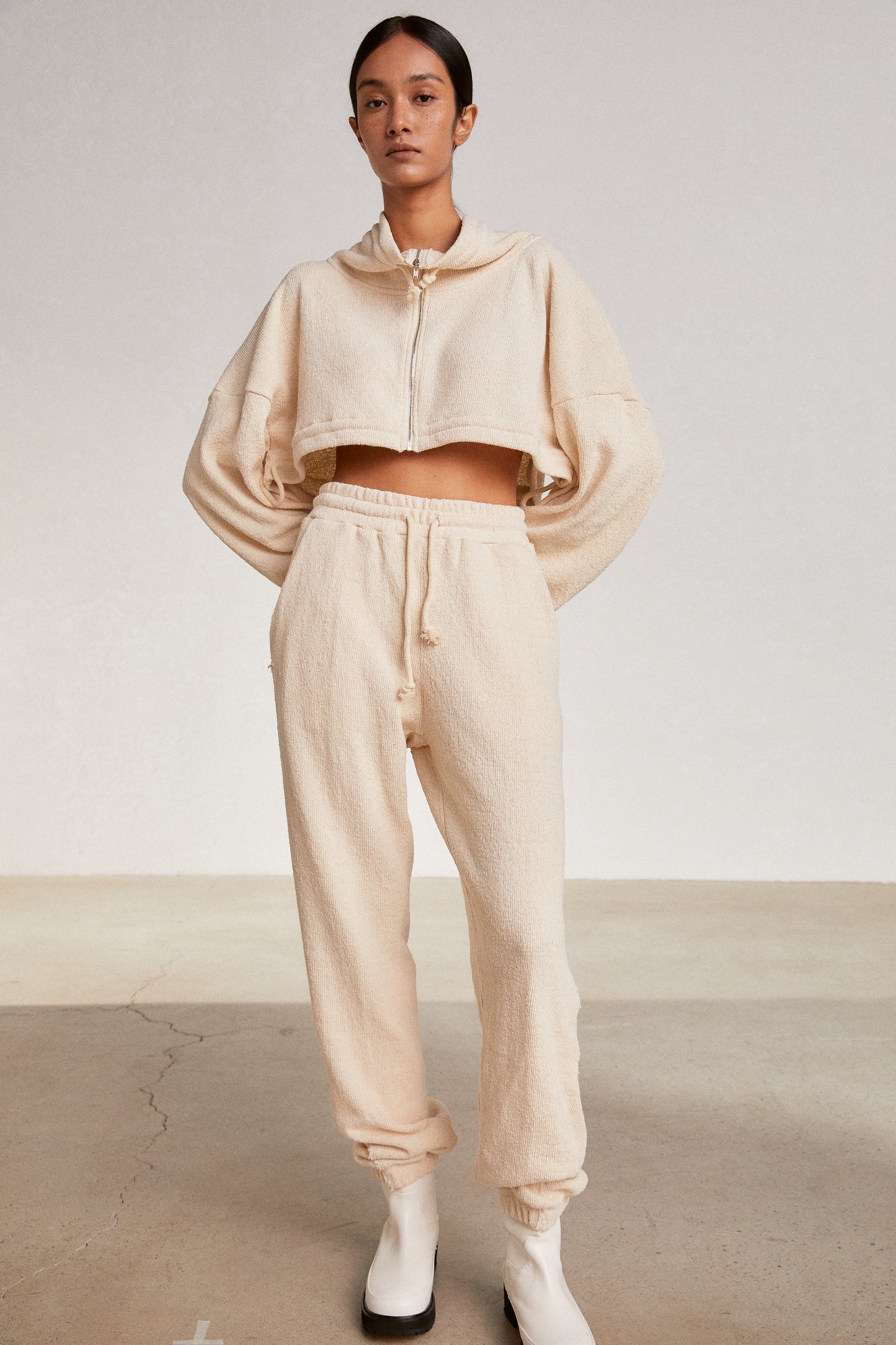 Terry Knit Sweatpants, Ivory
