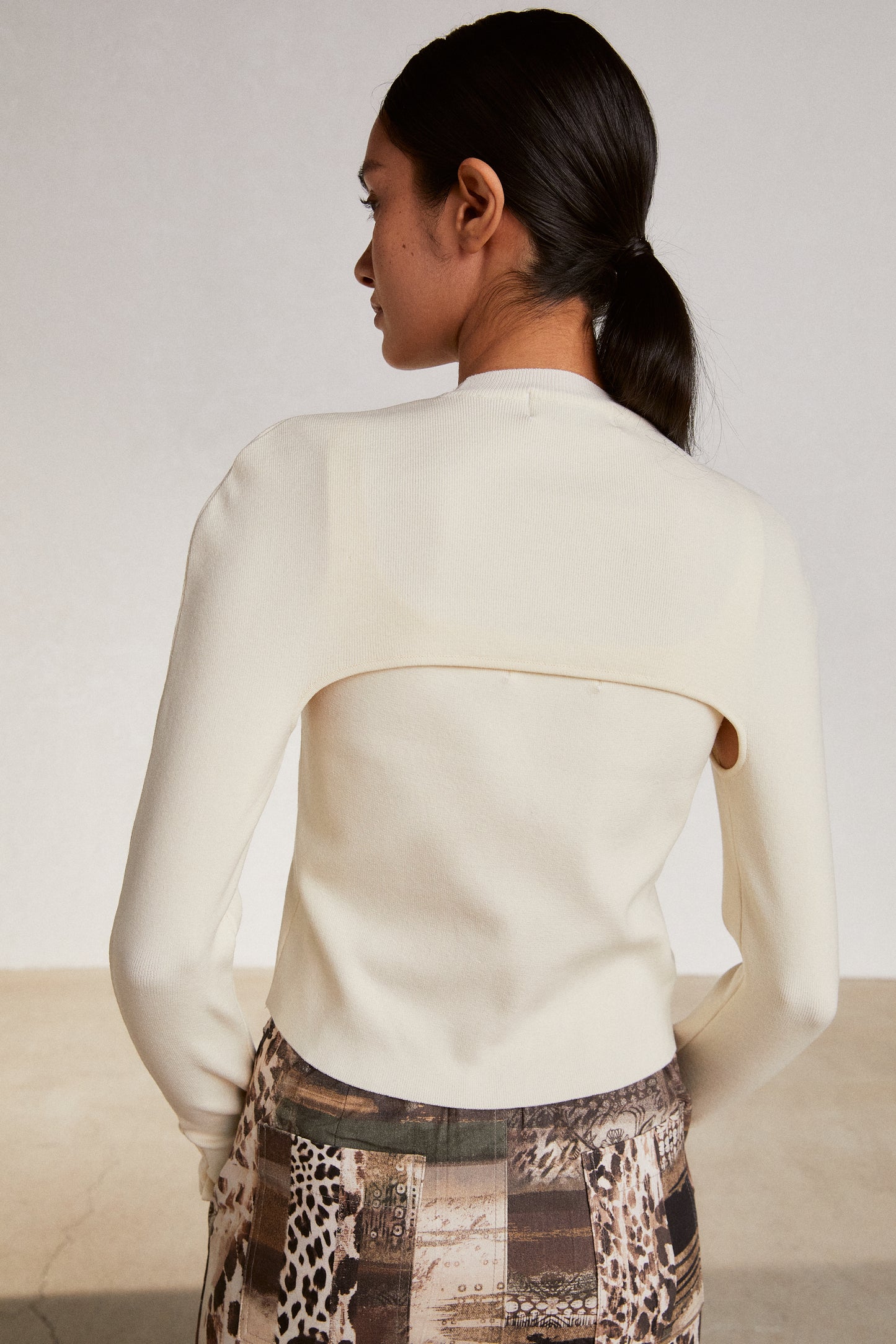 2 Piece Cut Out Knit Set, Ivory