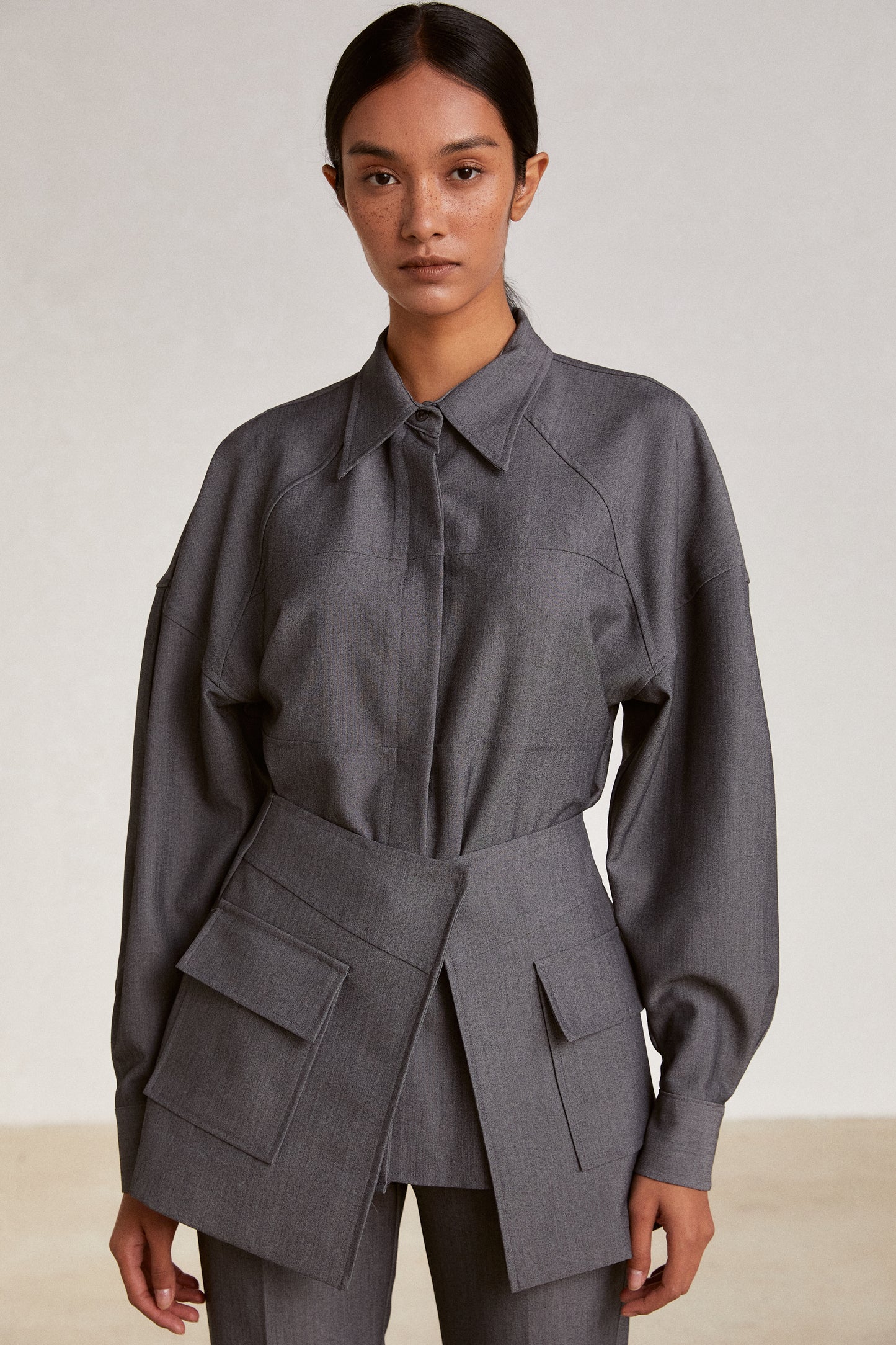 Raised Seam Blaze Shirt, Ash Grey