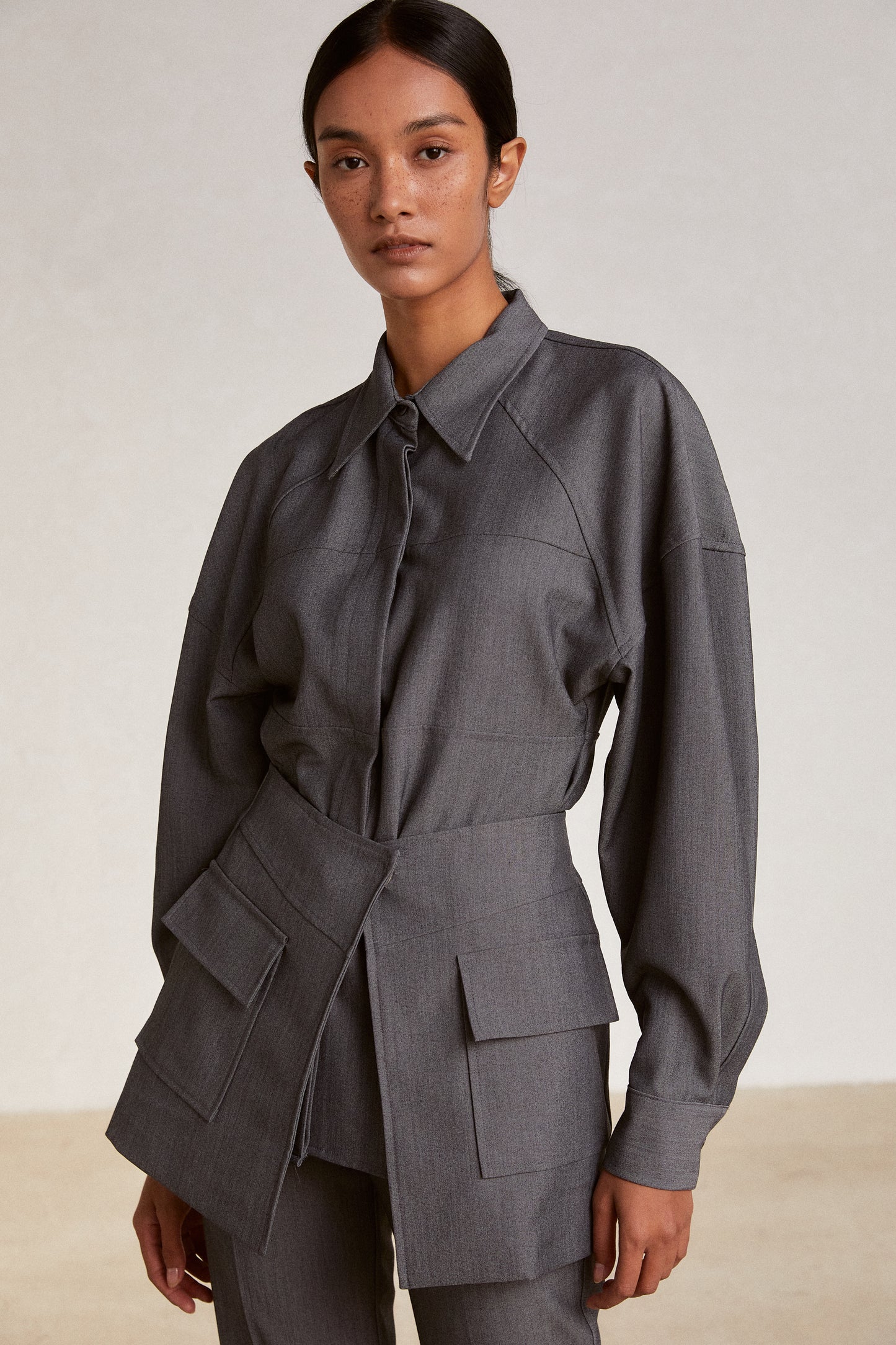 Raised Seam Blaze Shirt, Ash Grey