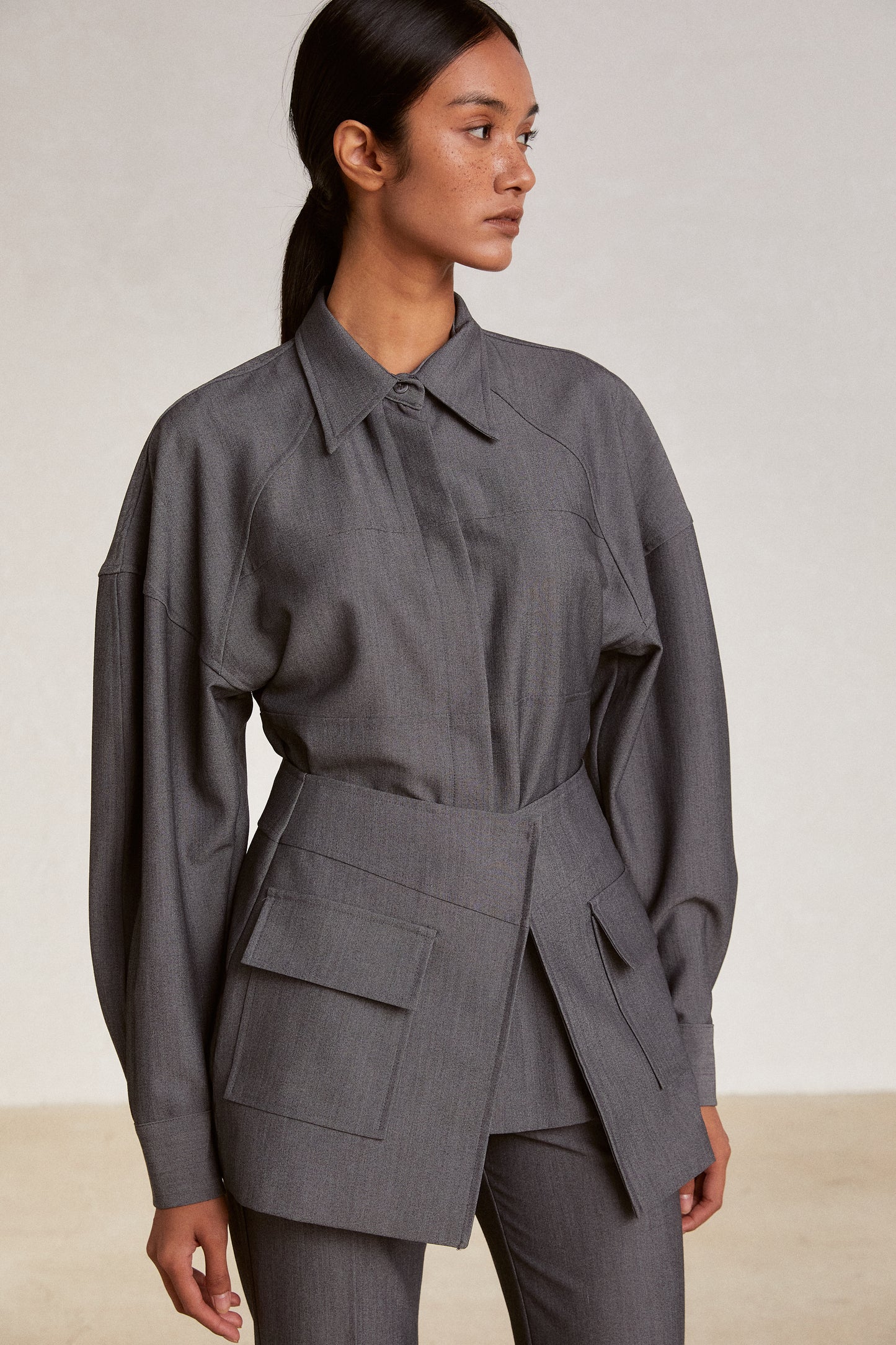 Raised Seam Blaze Shirt, Ash Grey