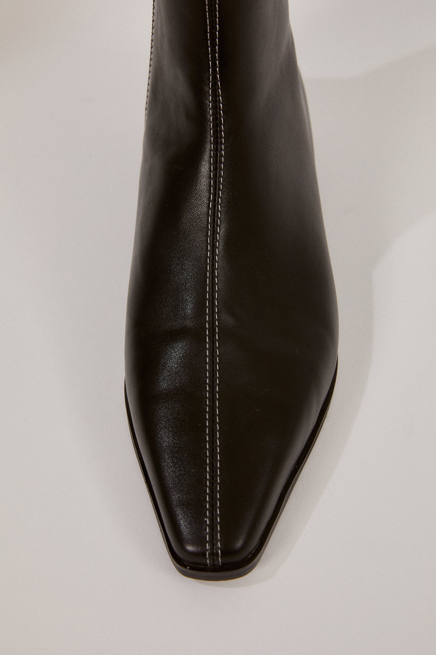 Stitched Side Zip Ankle Boots, Black
